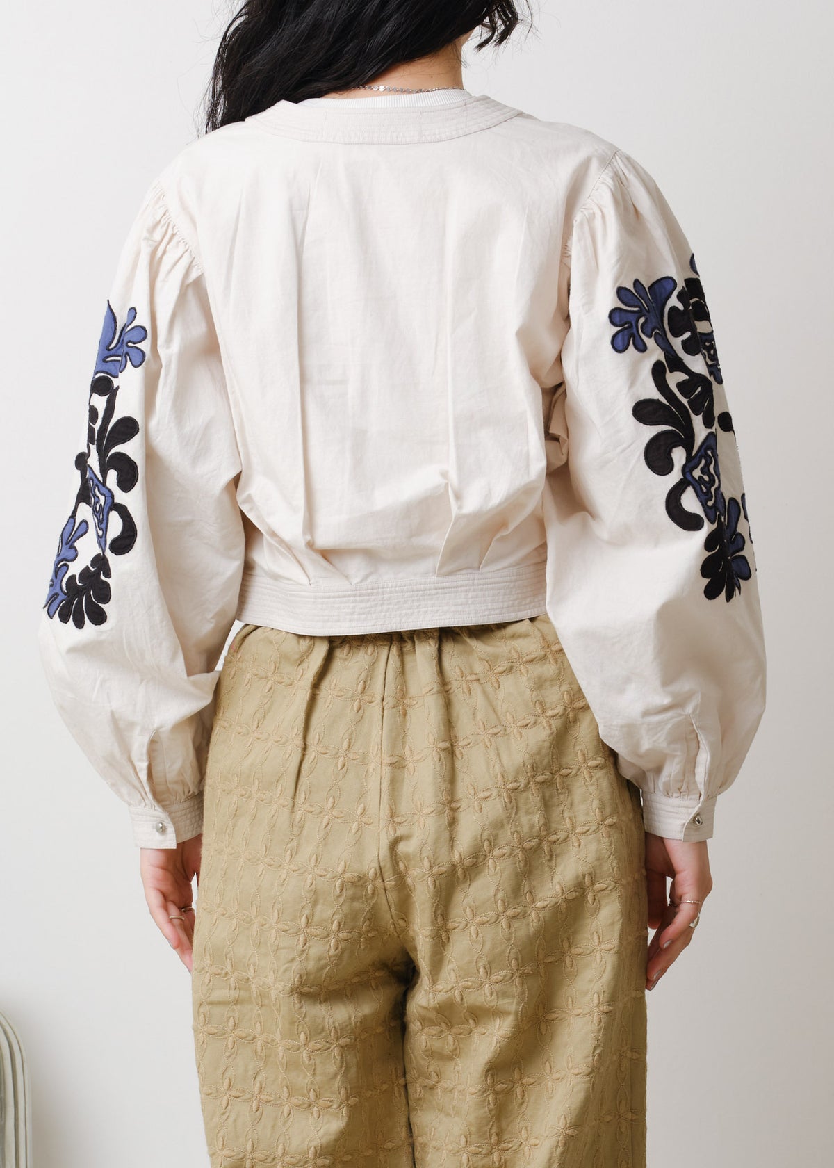 Cotton Linen Patchwork Embroidery Top