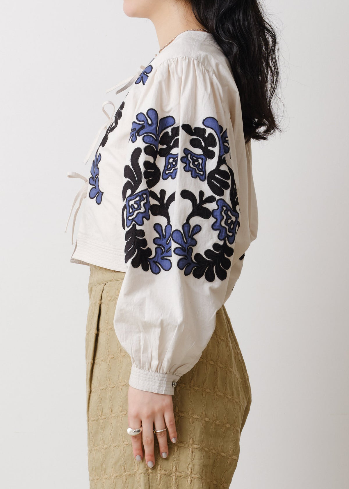 Cotton Linen Patchwork Embroidery Top
