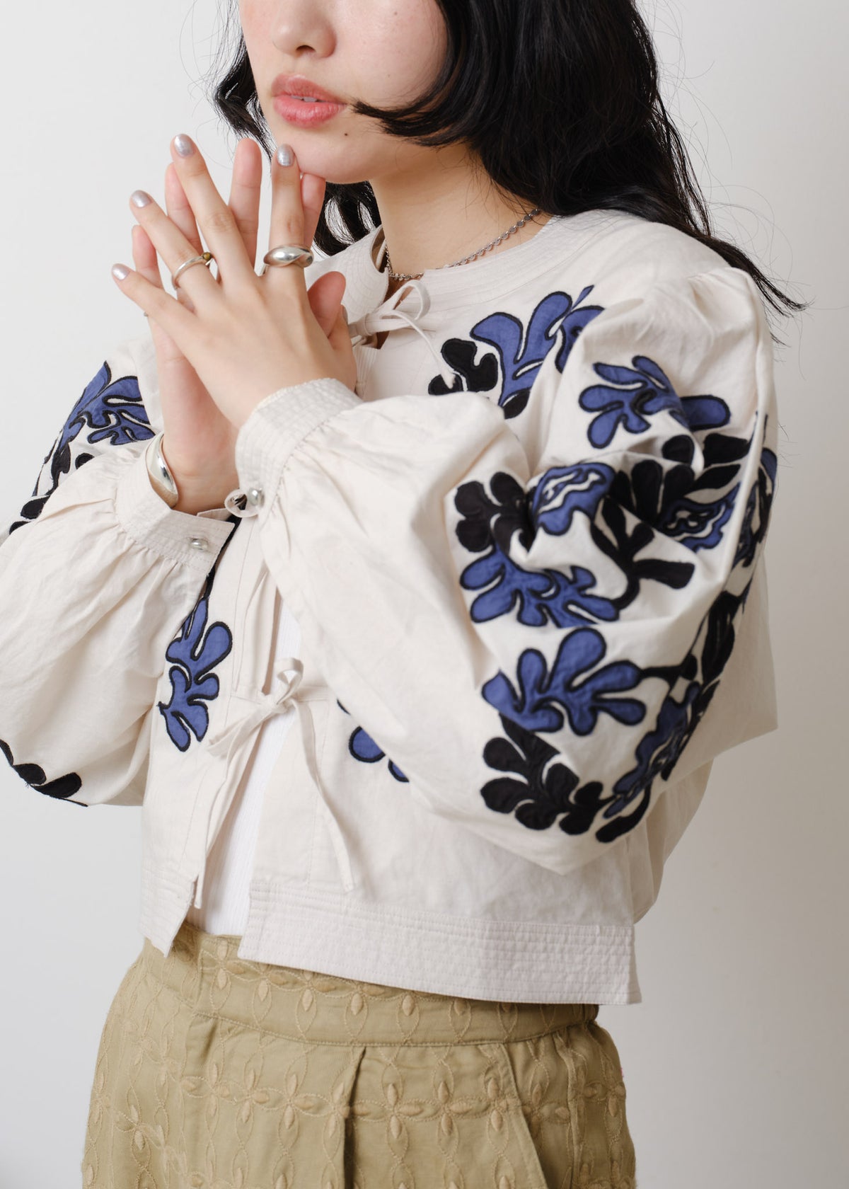 Cotton Linen Patchwork Embroidery Top