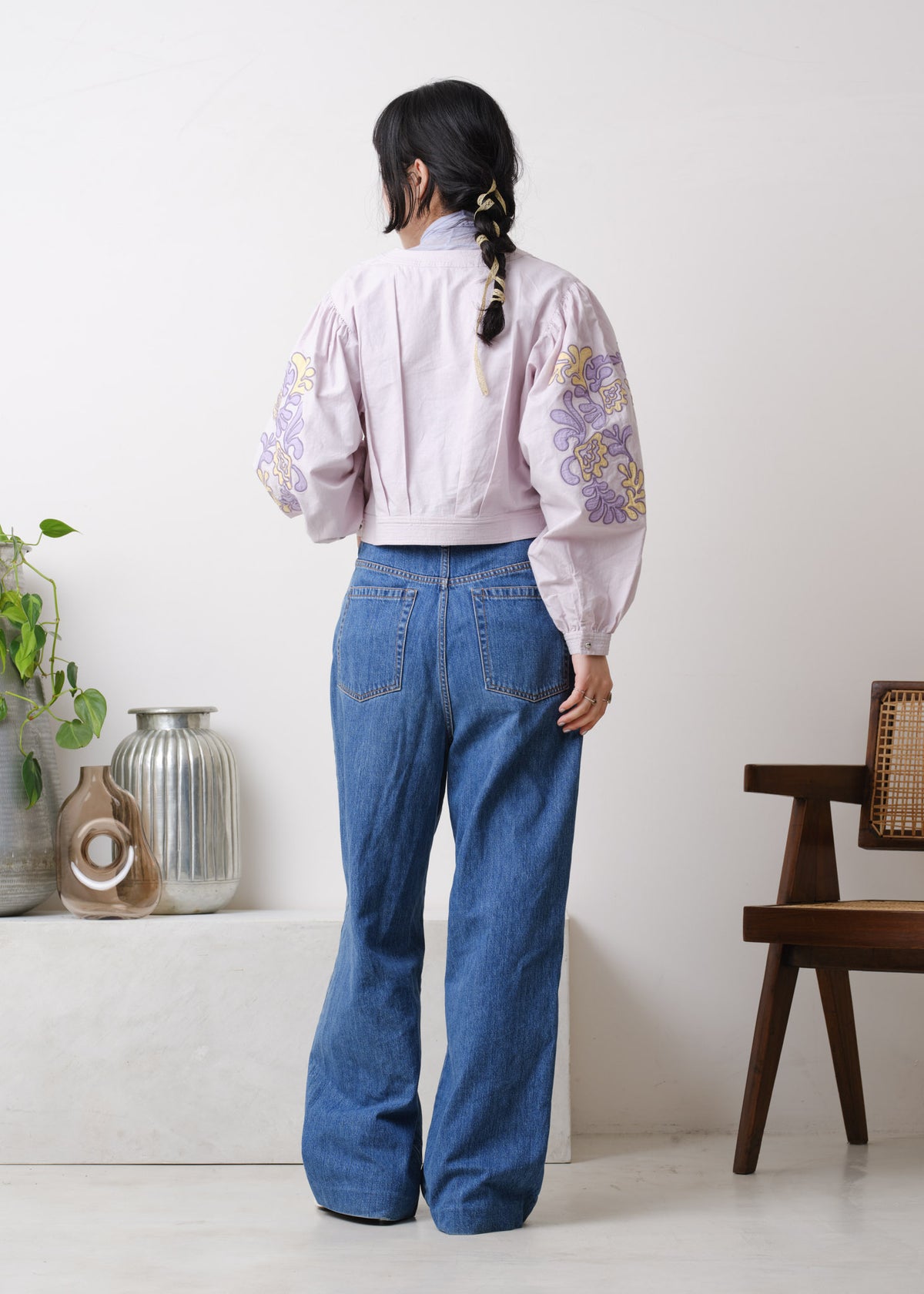 Cotton Linen Patchwork Embroidery Top