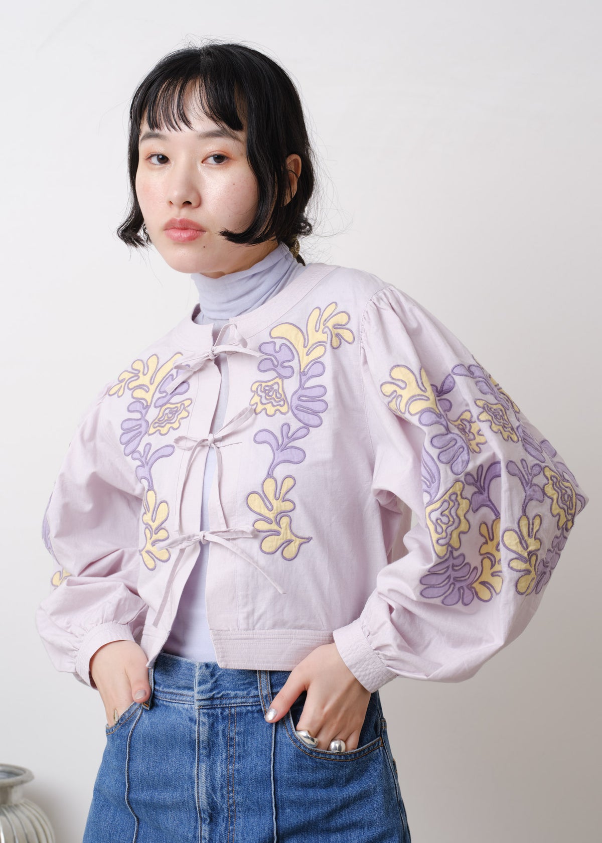 Cotton Linen Patchwork Embroidery Top
