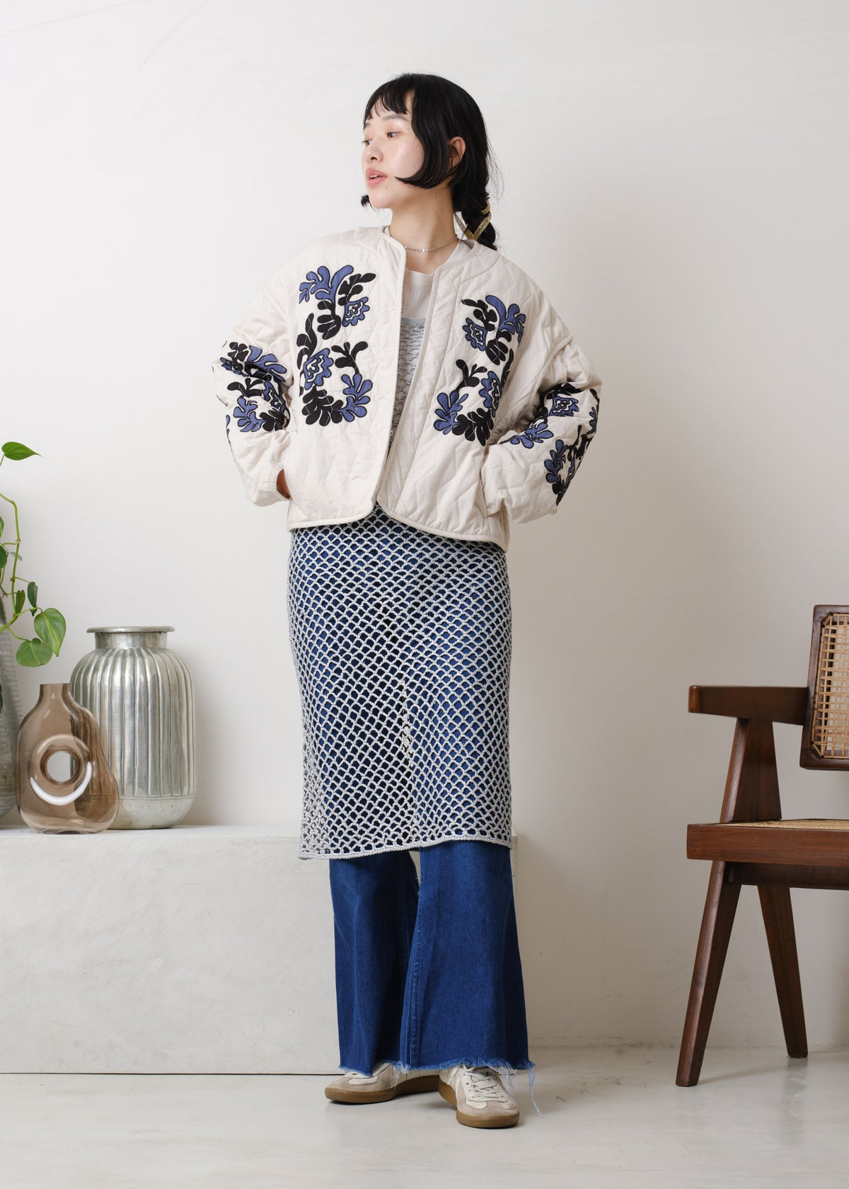 Cotton Linen Patchwork Embroidery Jacket