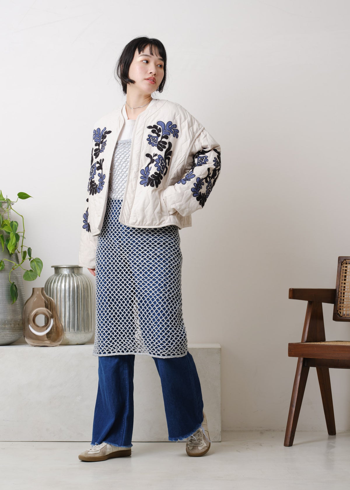 Cotton Linen Patchwork Embroidery Jacket
