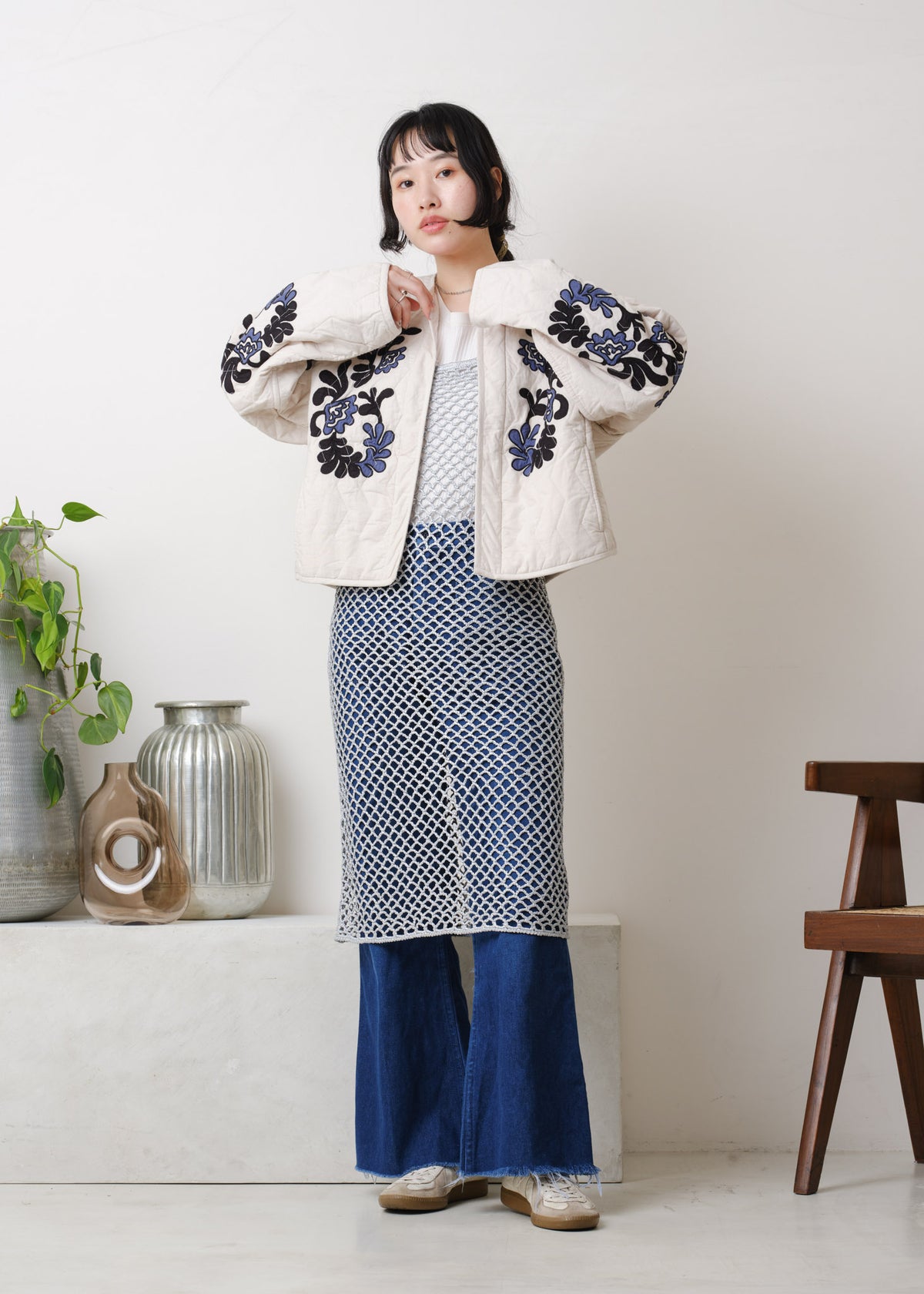 Cotton Linen Patchwork Embroidery Jacket