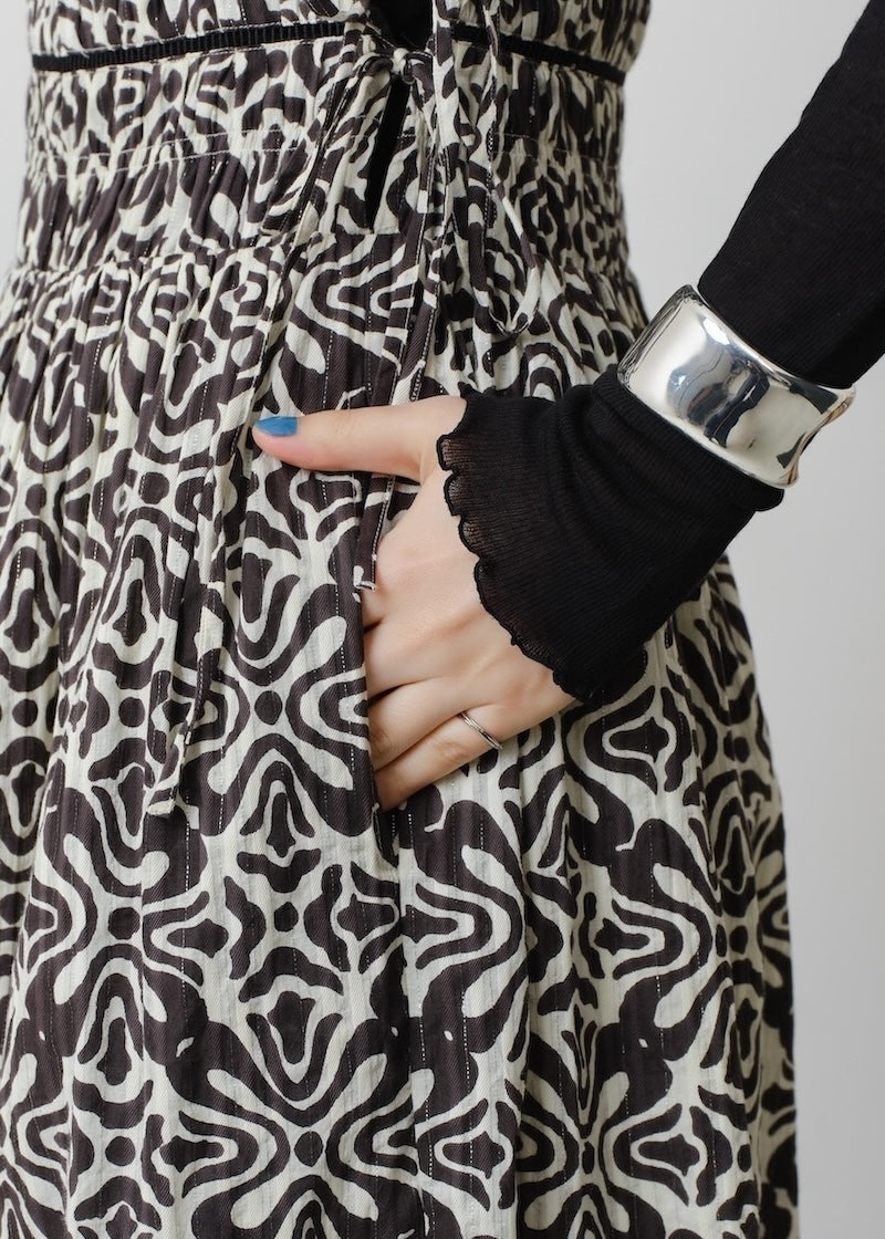 Cotton Lurex Ripple Print Cami Dress