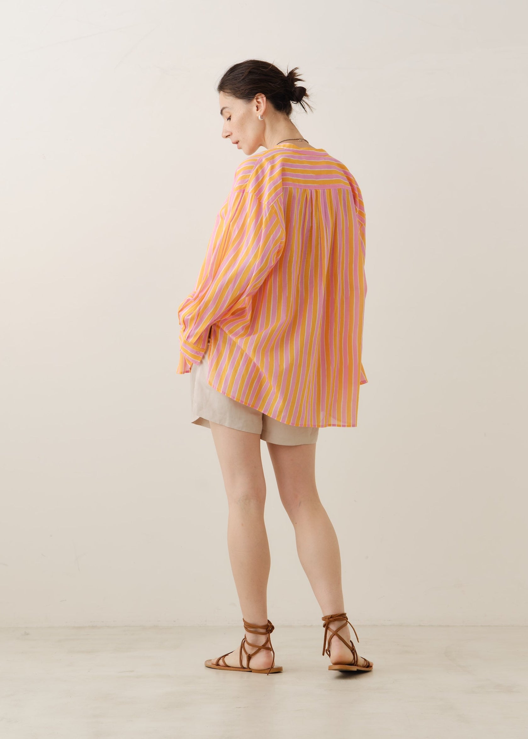Cotton Wave Stripe Print Shirt | Pasand by ne Quittez pas | パサン