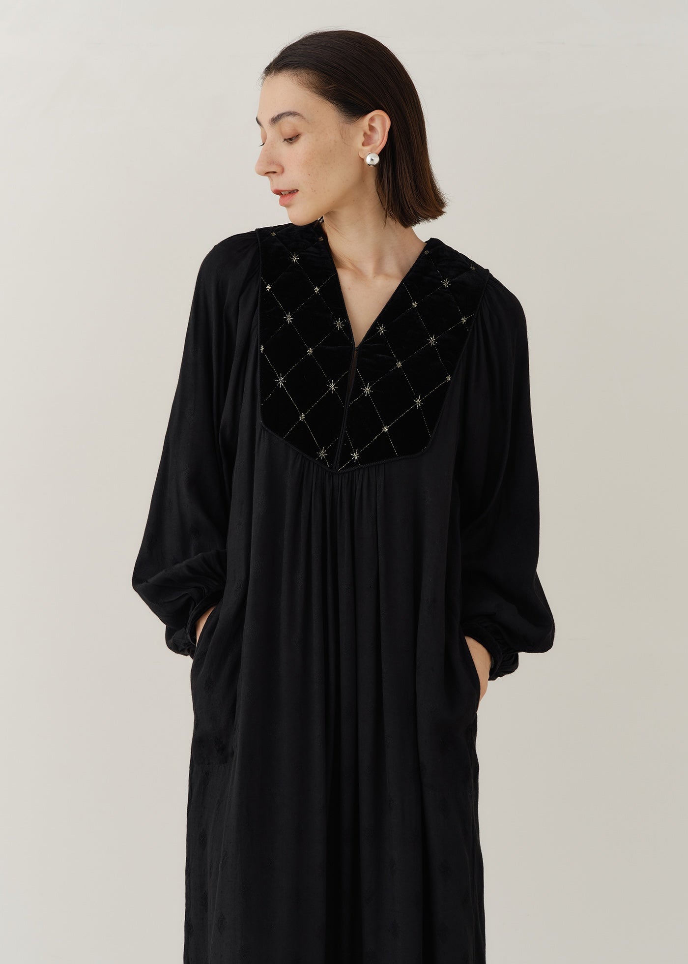 Velvet Beads Embroidery Dress | Pasand by ne Quittez pas