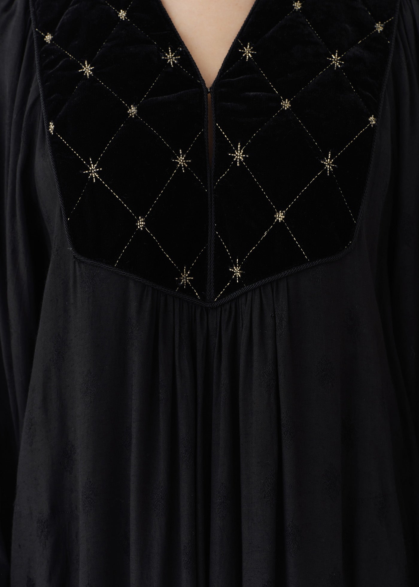 Velvet Beads Embroidery Dress