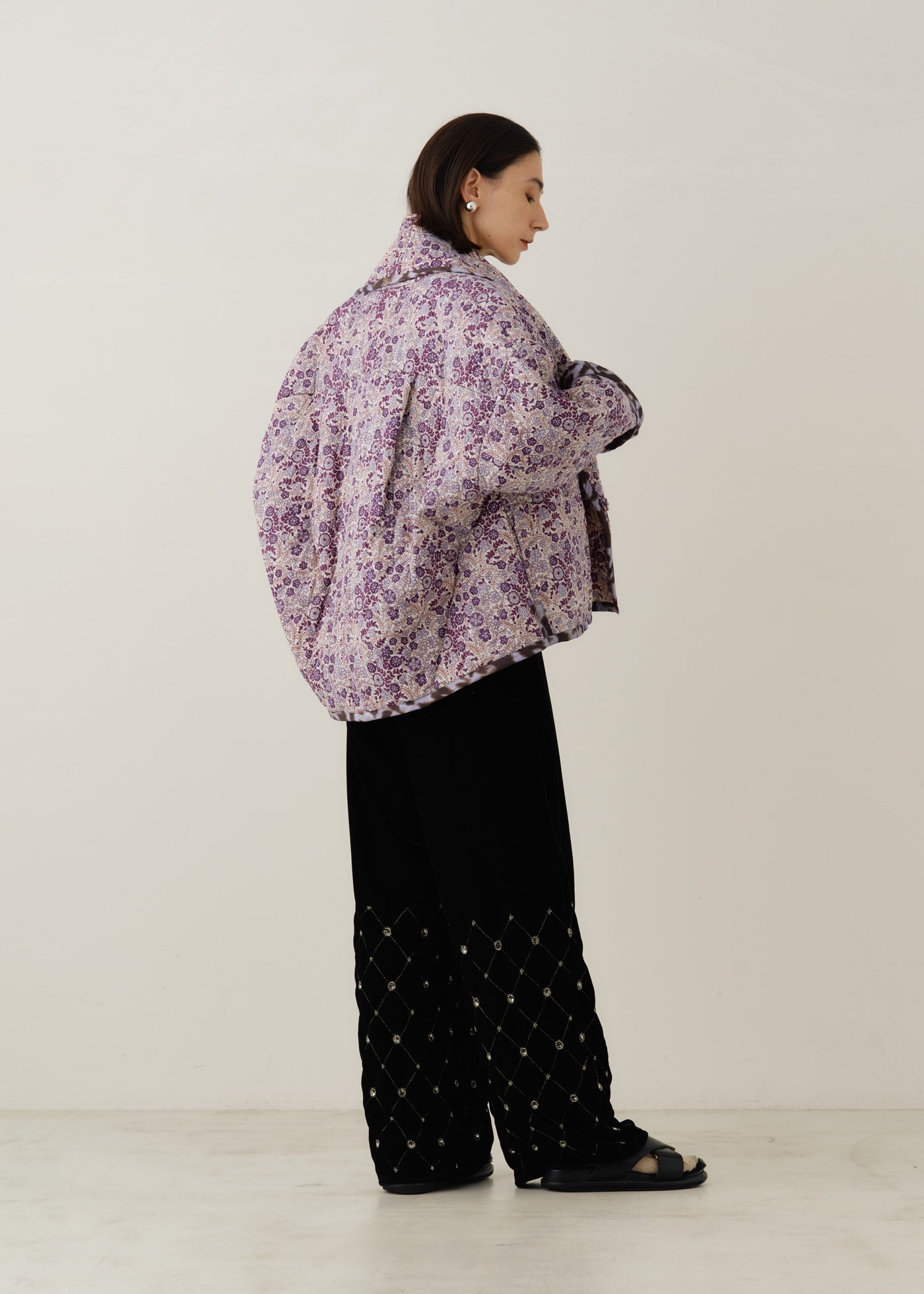 ヌキテパ　刺繍ジャケット　羽織 Cotton Jacquard Flower Print Jacket | Pasand by ne Quittez