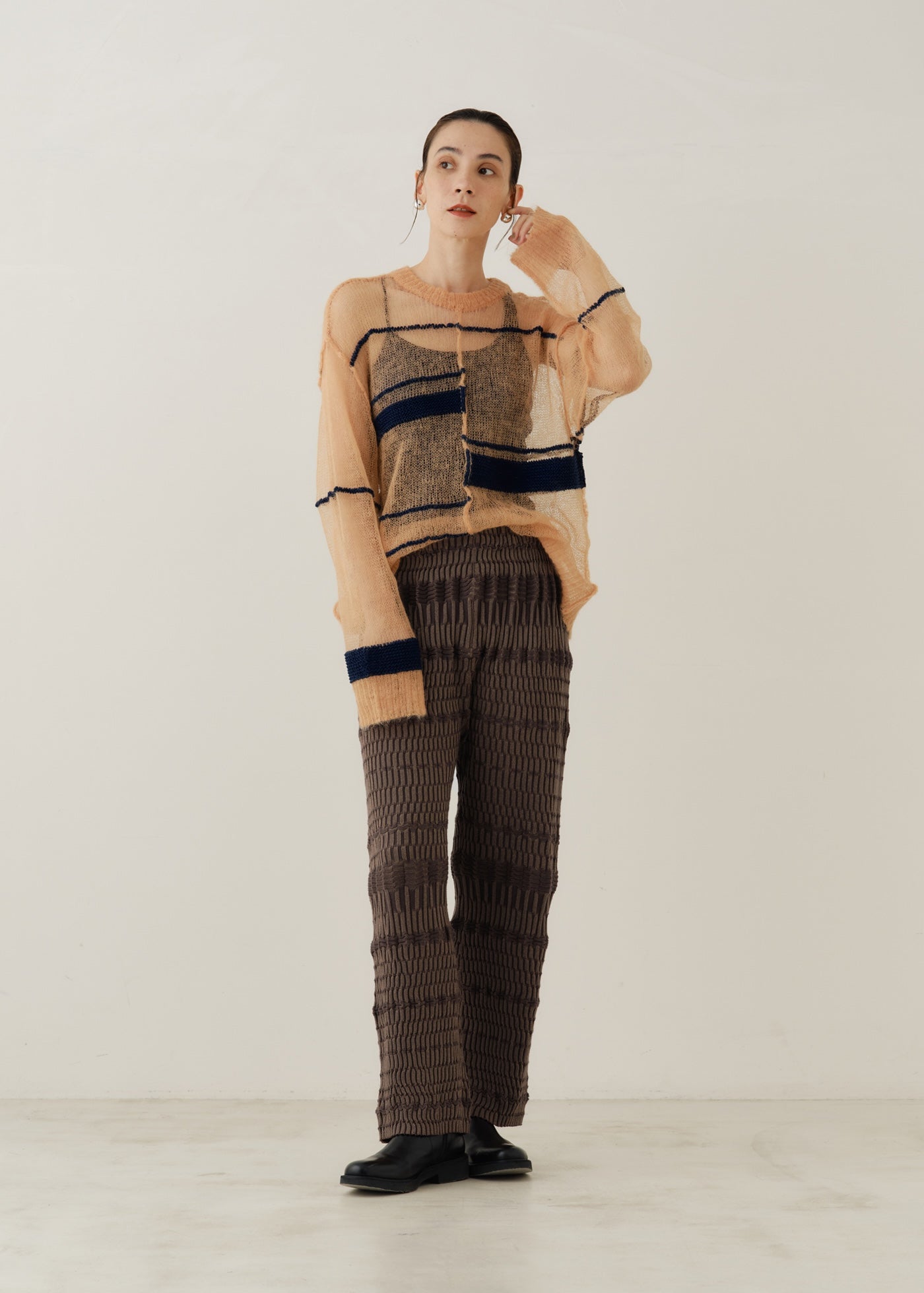 Geometric Weaving Knit Pants | Pasand by ne Quittez pas