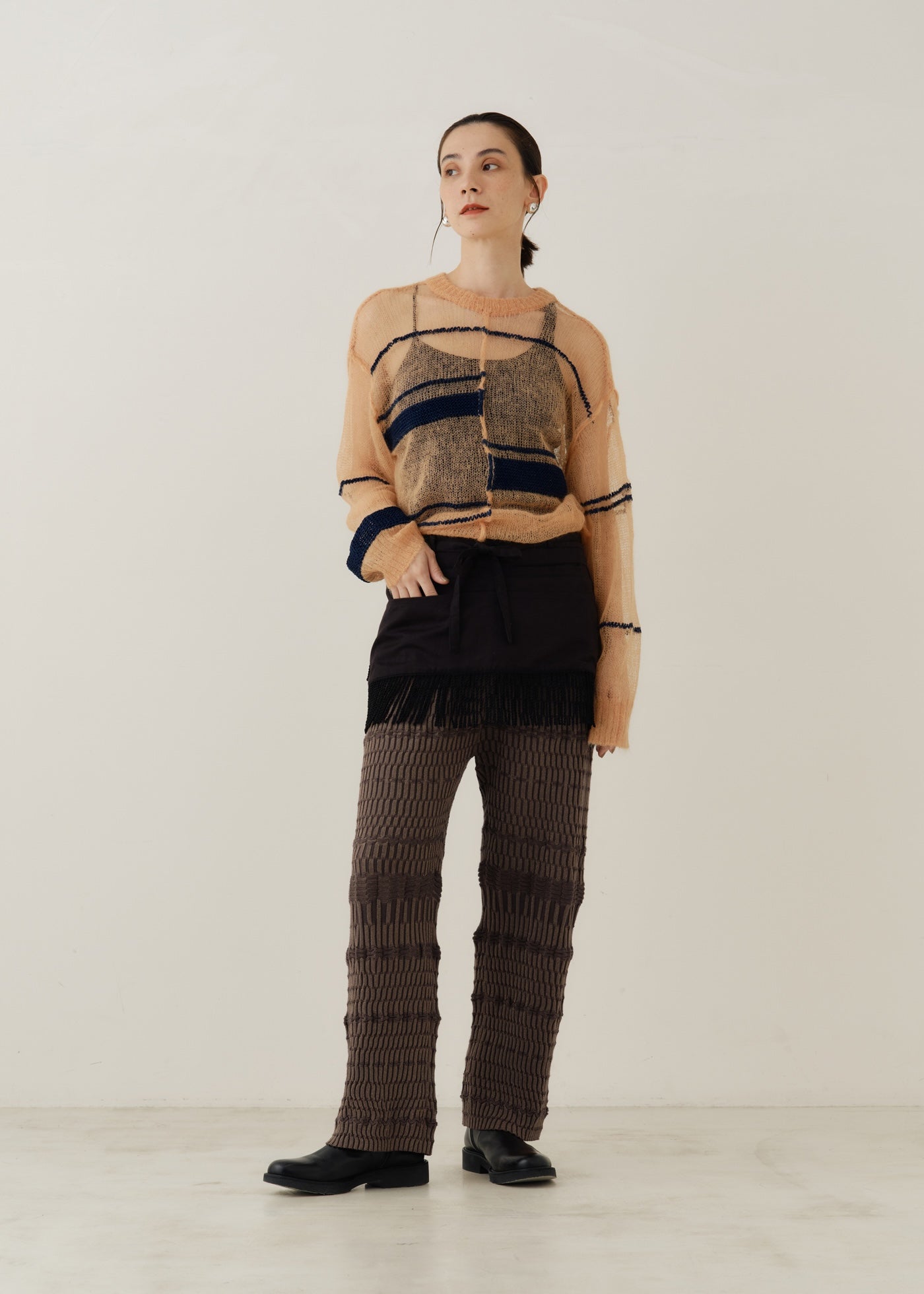 Geometric Weaving Knit Pants | Pasand by ne Quittez pas | パサン