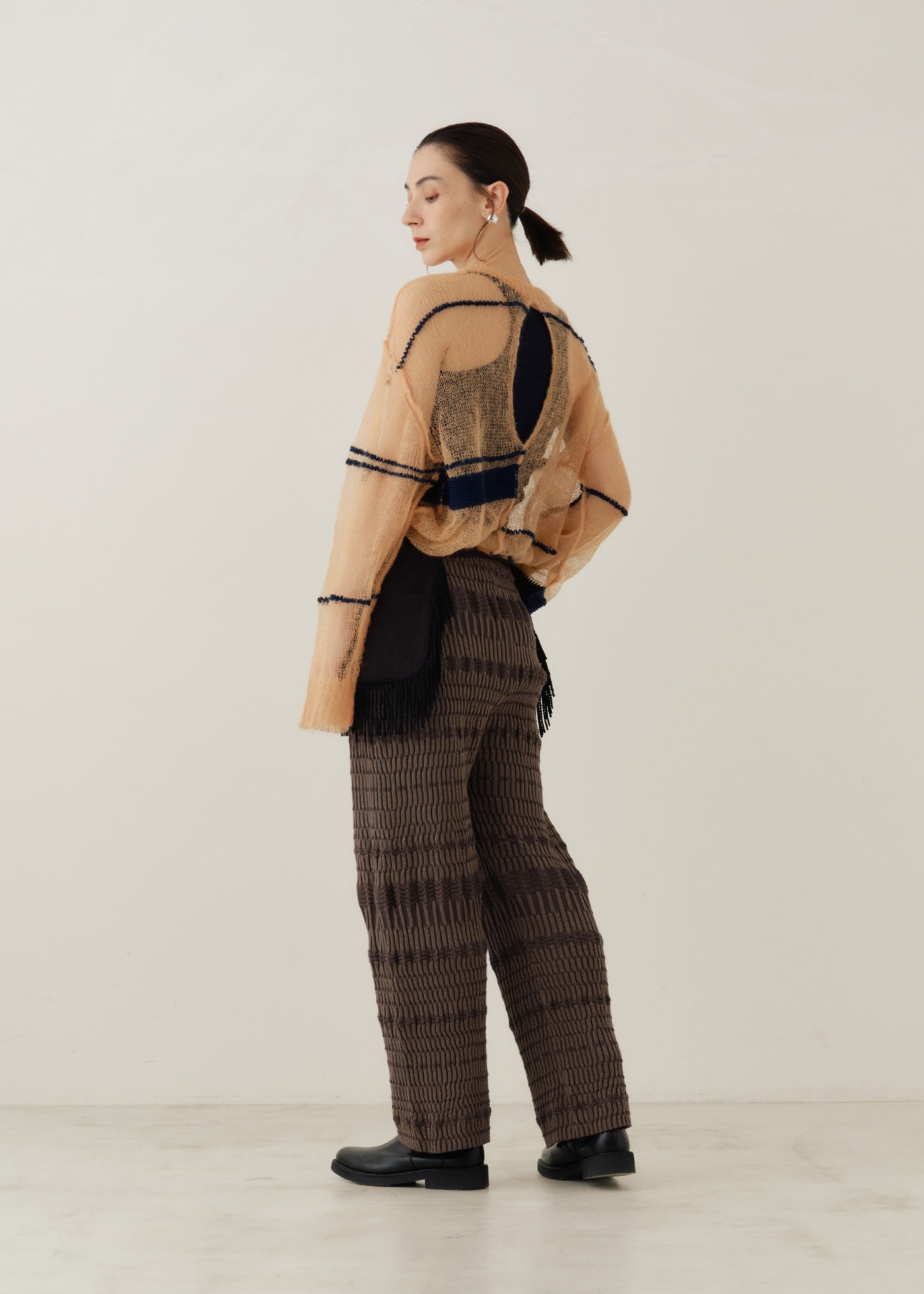 Geometric Weaving Knit Pants | Pasand by ne Quittez pas | パサン