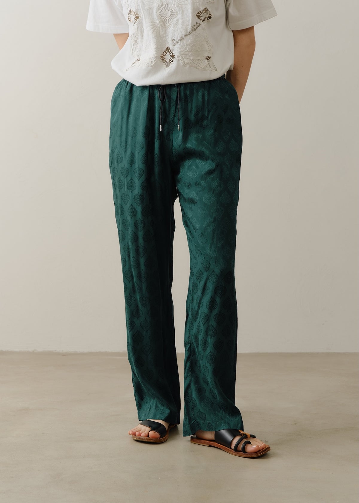 Rayon Jacquard Relax Pants