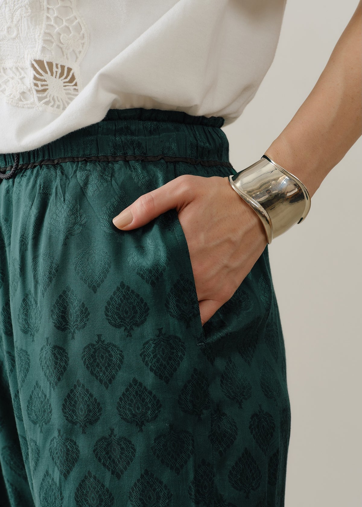 Rayon Jacquard Relax Pants