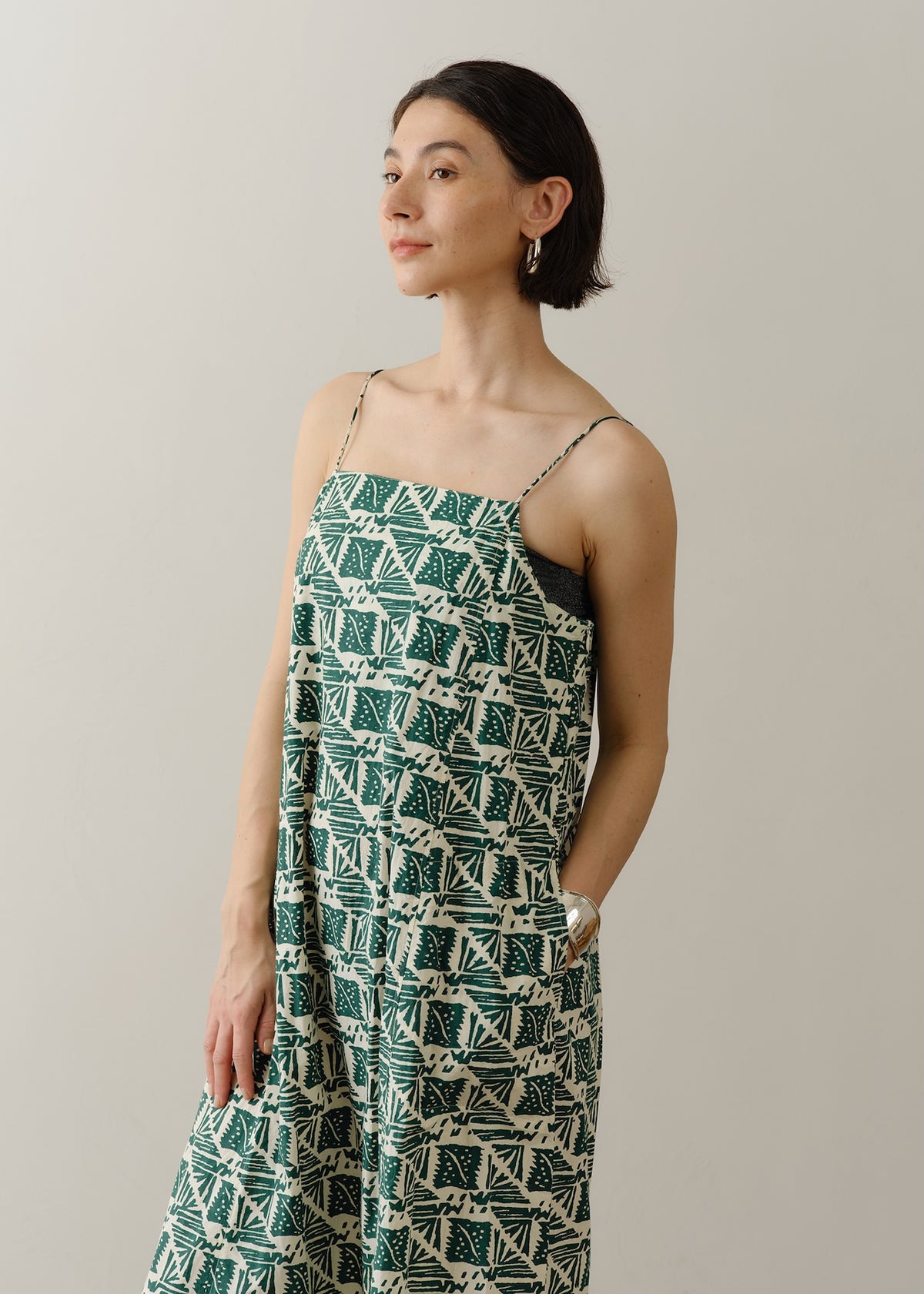 Cotton Poplin Print Cami Dress