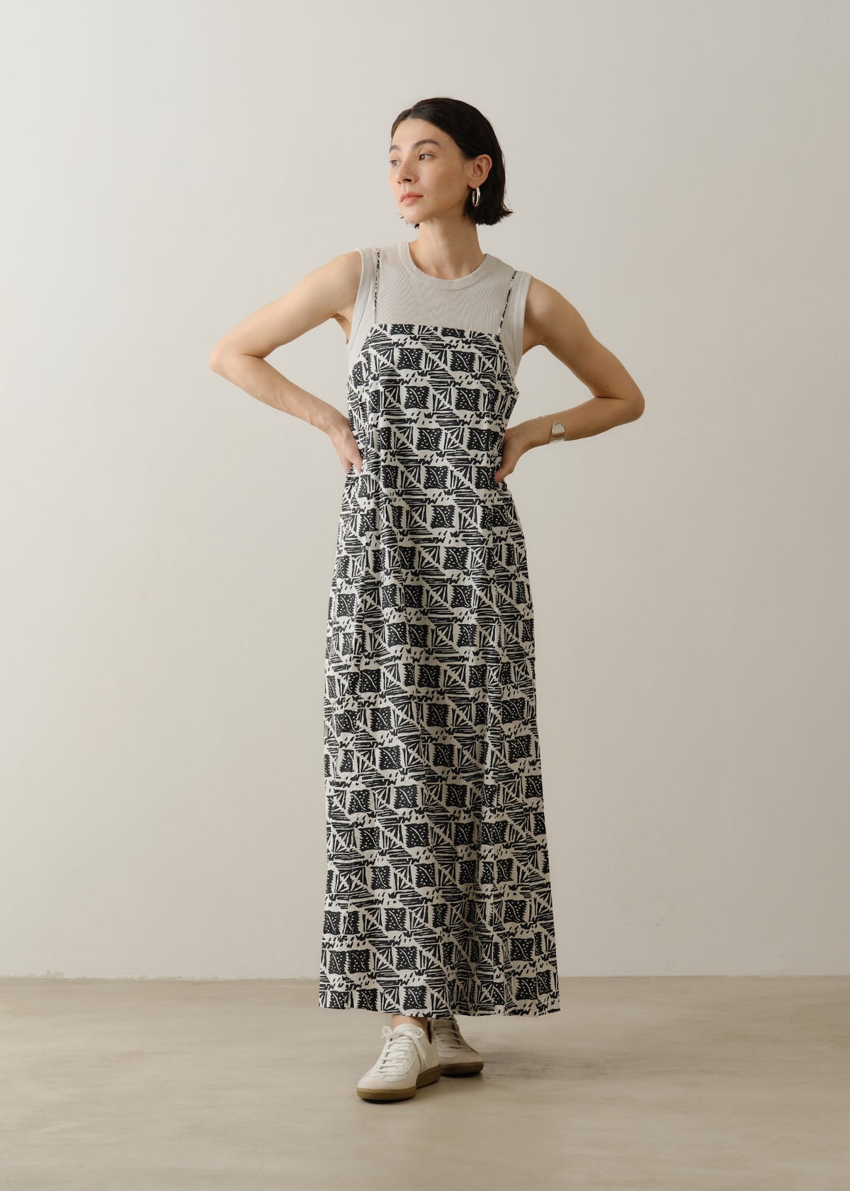 Cotton Poplin Print Cami Dress