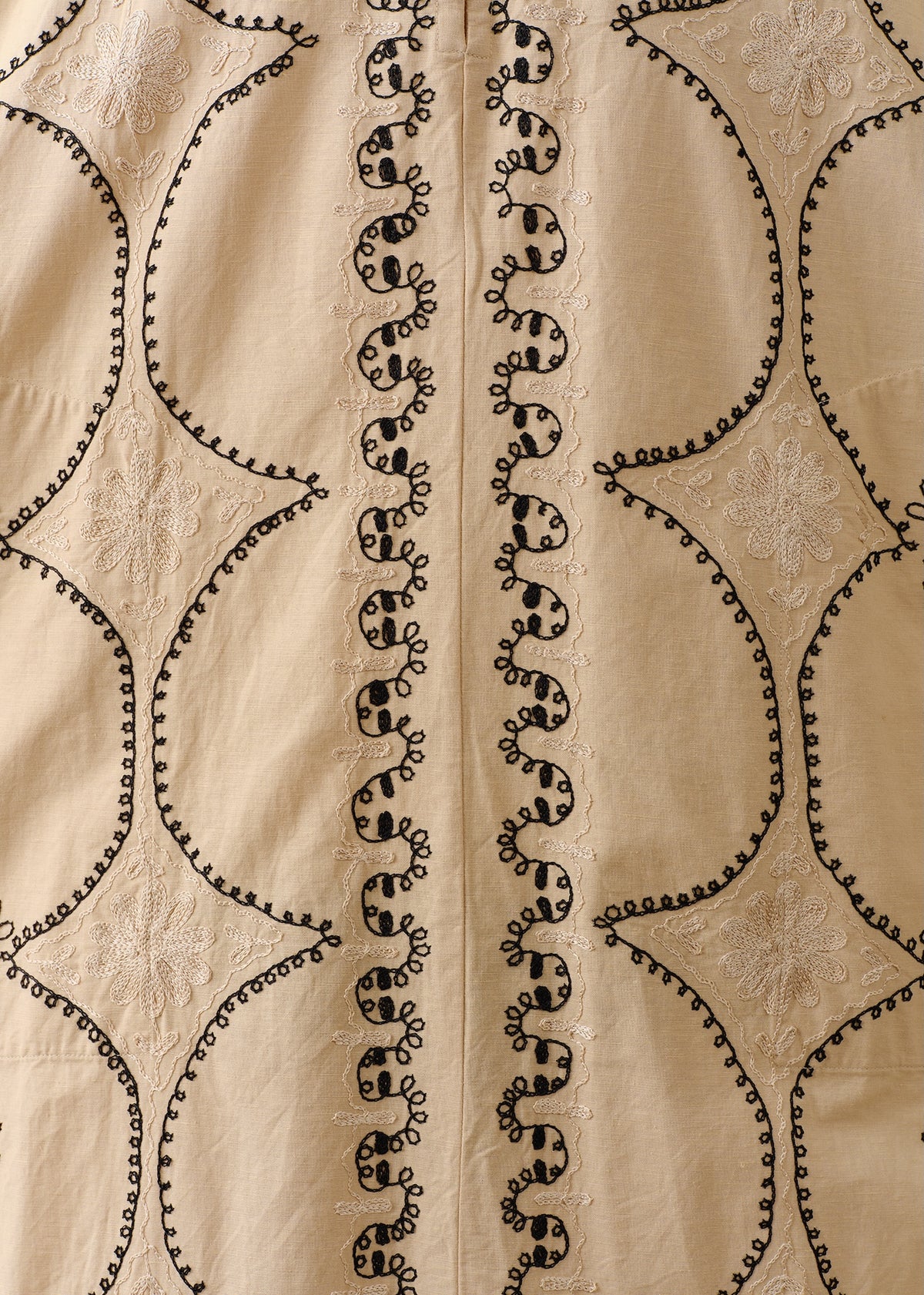 Cotton Linen Diamond Aari Embroidery Dress