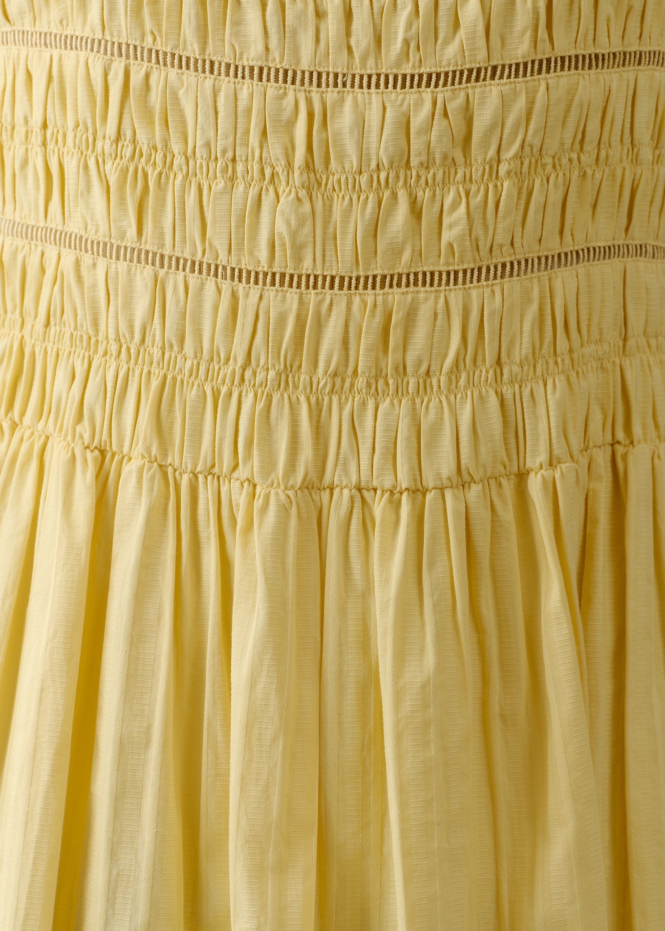 Cotton Stripe Jaquard Shirring Dress