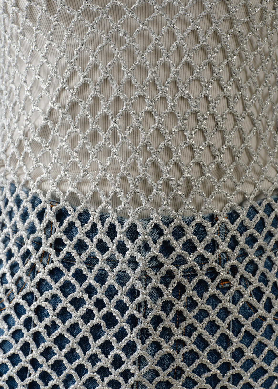 Silver Net Cami Dress