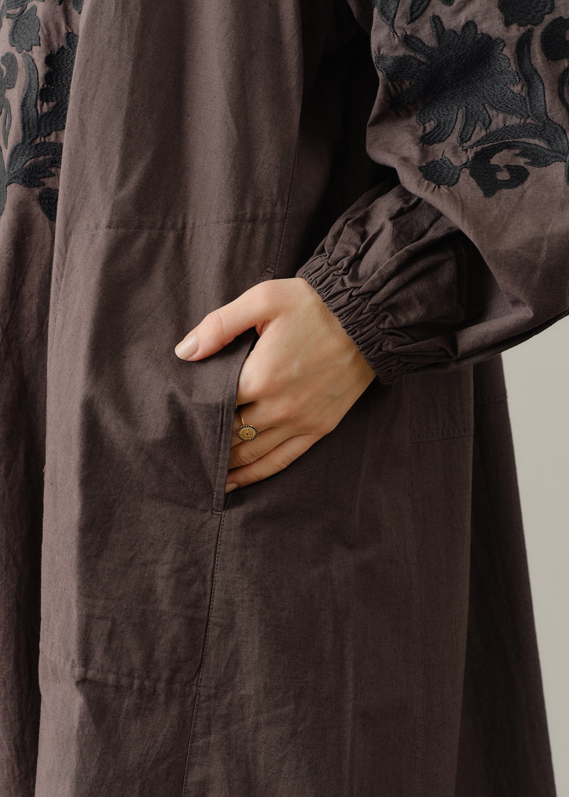 sara品です Cotton Linen Big Flower Embroidery Dress | Pasand by ne Quittez