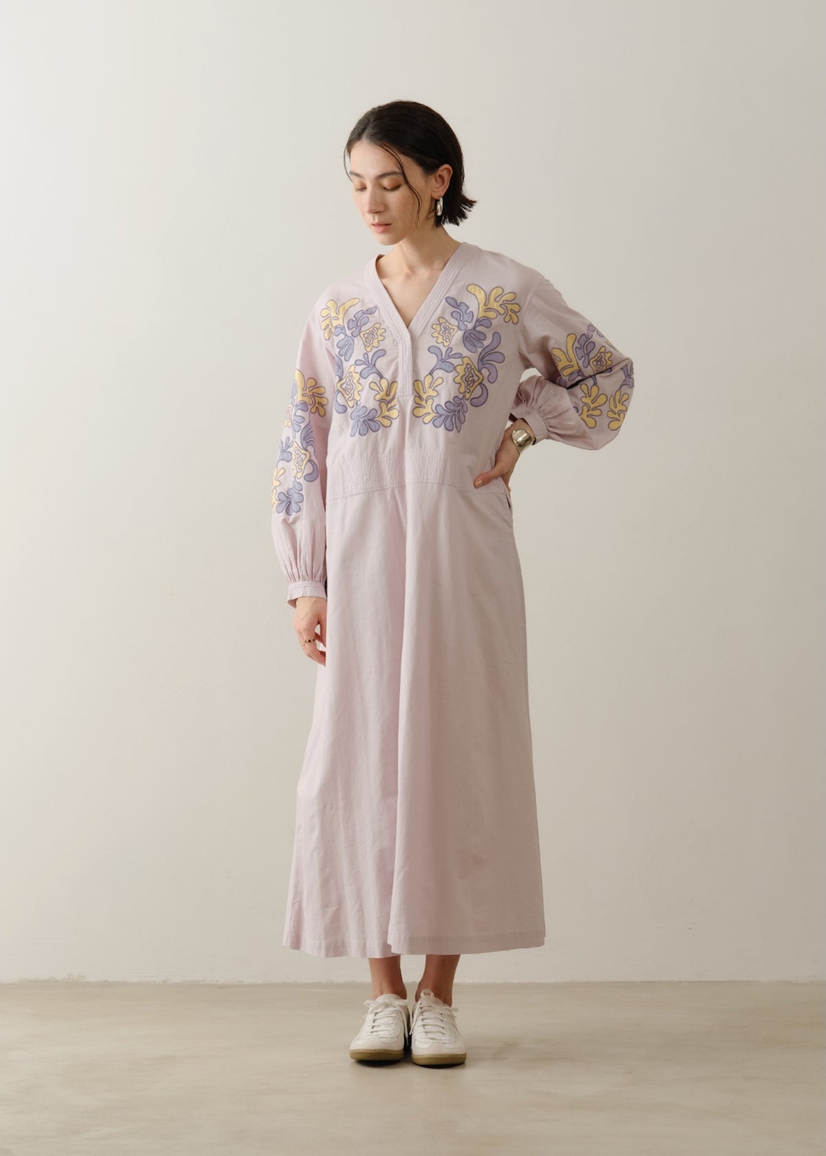 Cotton Linen Patchwork Embroidery Dress