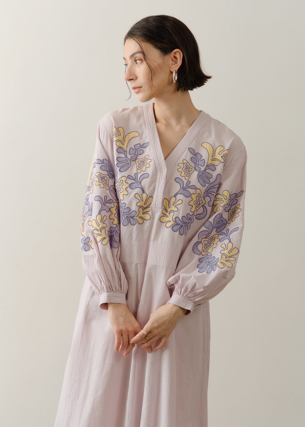Cotton Linen Patchwork Embroidery Dress