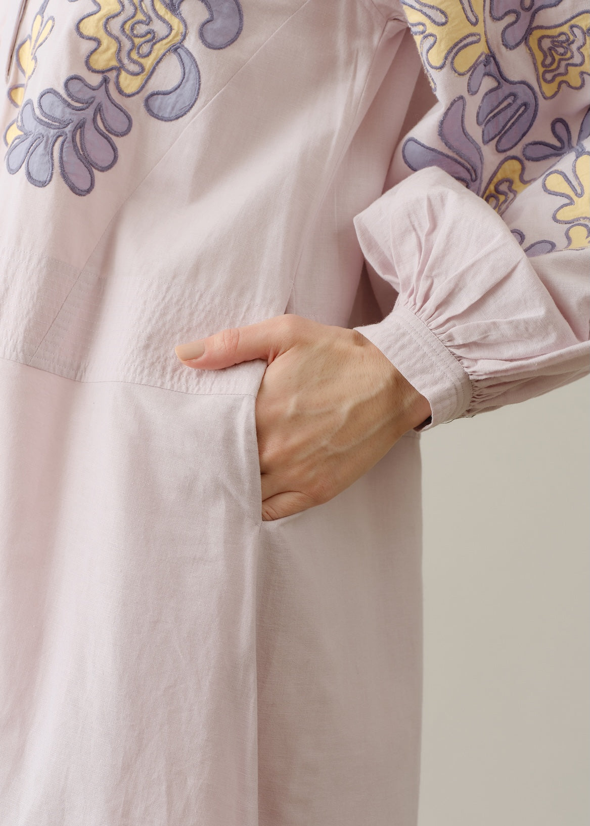 Cotton Linen Patchwork Embroidery Dress