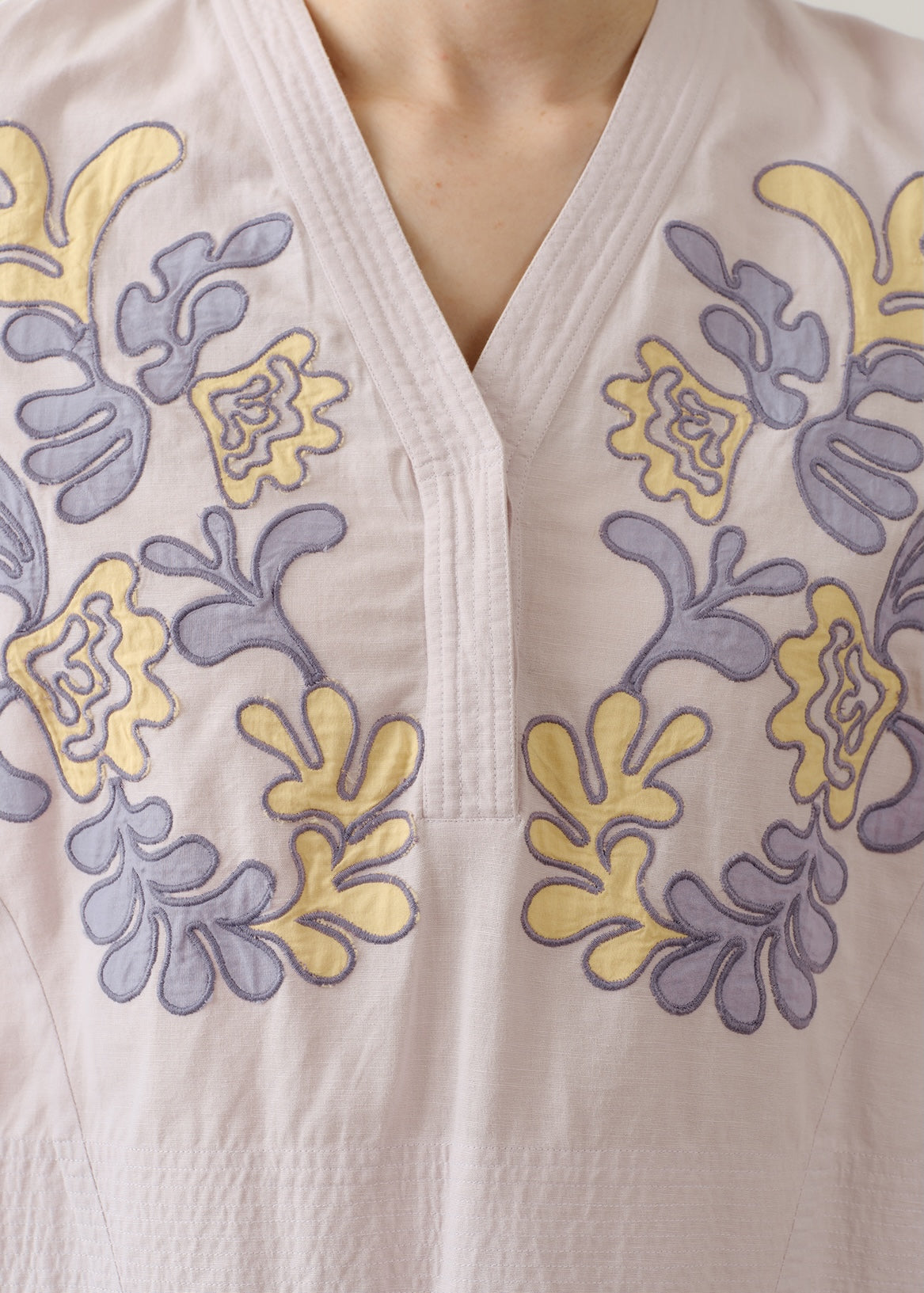 Cotton Linen Patchwork Embroidery Dress
