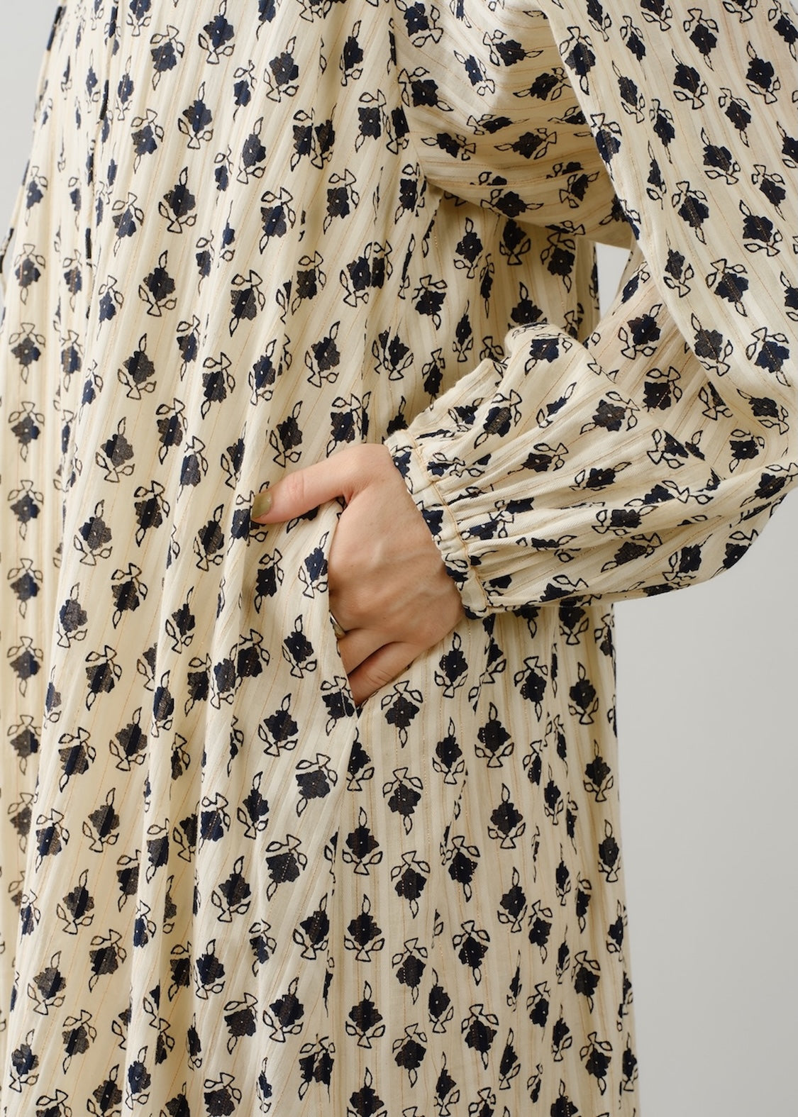 【9/10 10時発売】Cotton Lurex Komon Print Dress