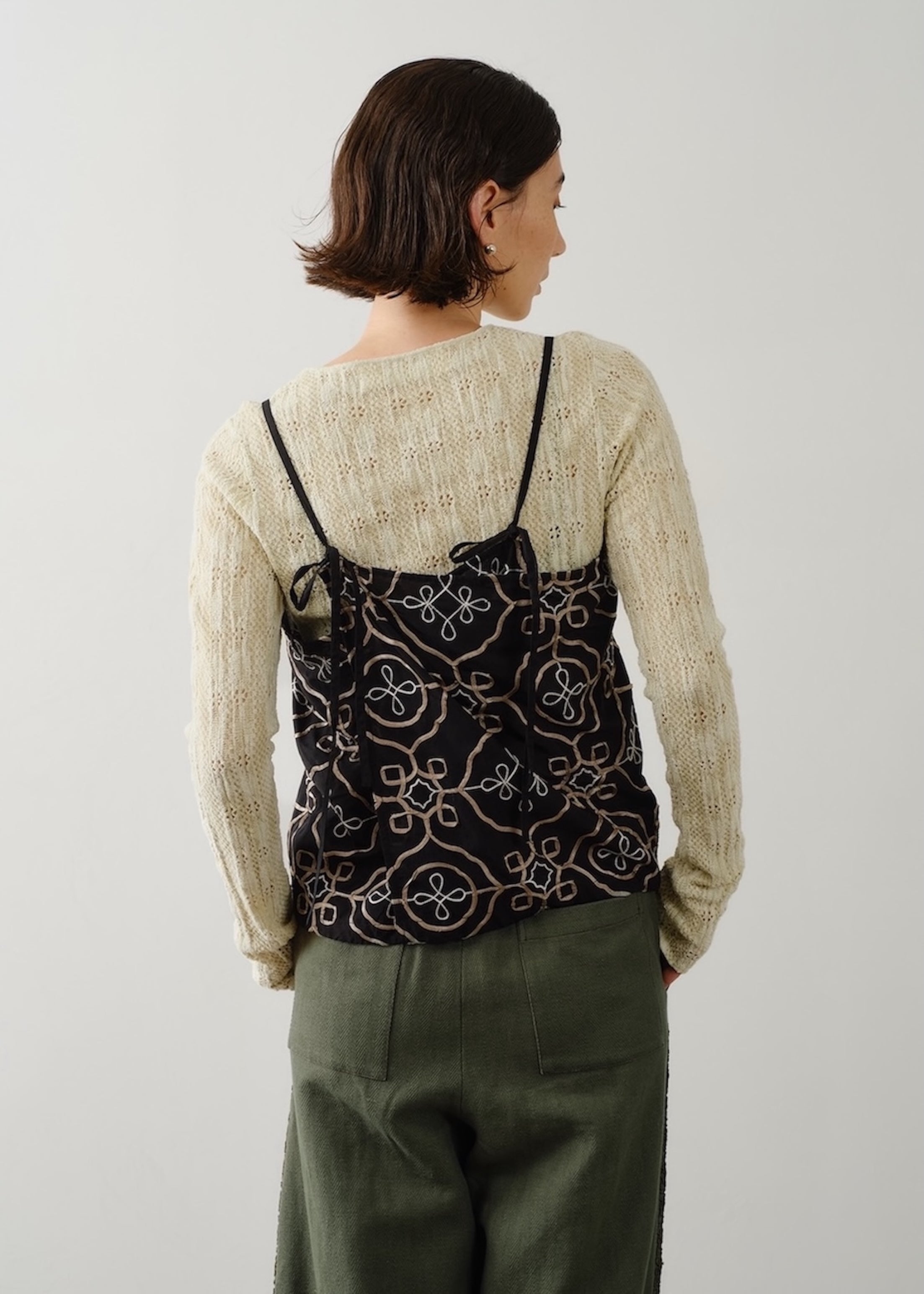 Satin Ribbon Embroidery Camisole Top | Pasand by ne Quittez pas