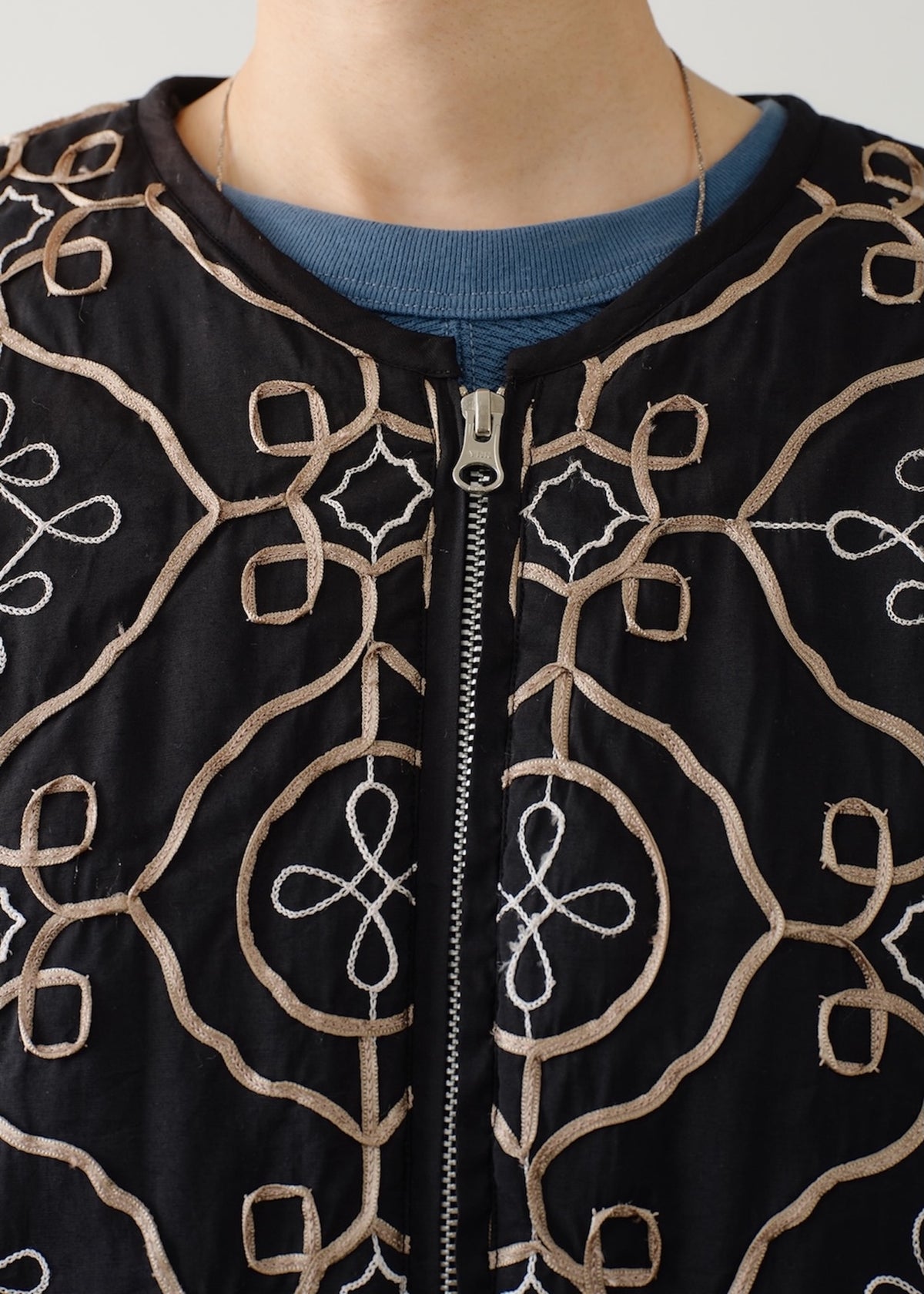 【9/24 10時発売】Satin Ribbon Embroidery Puff Jacket