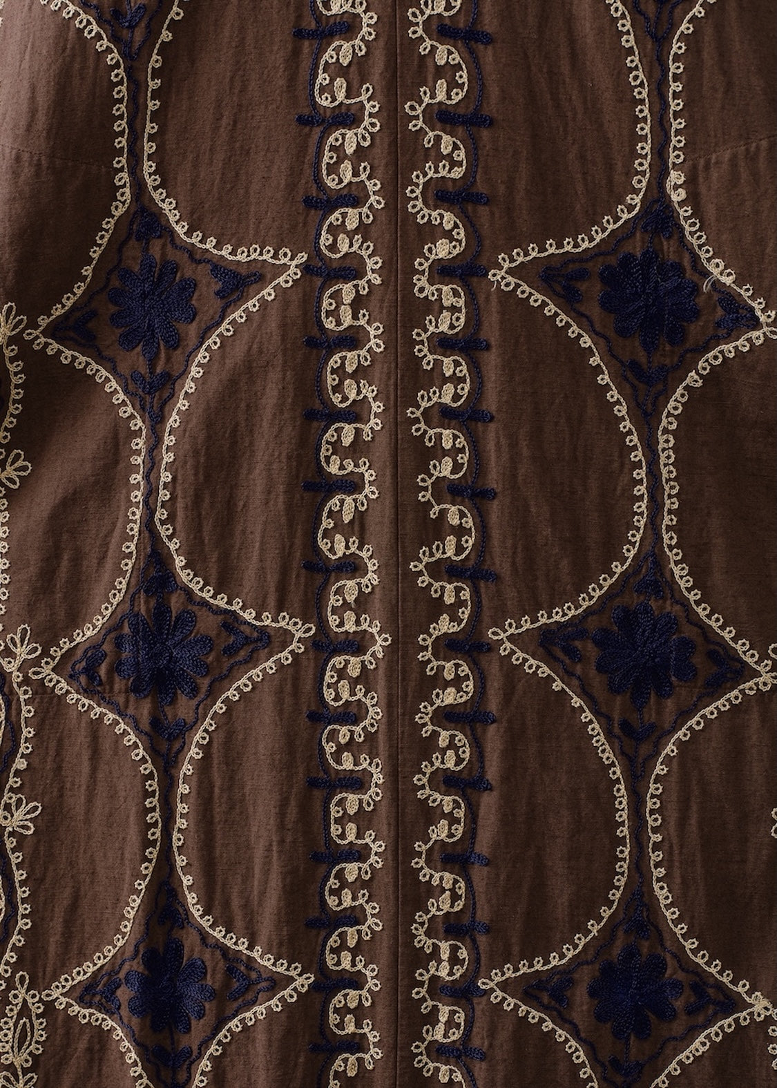 Cotton Linen Diamond Aari Embroidery Dress