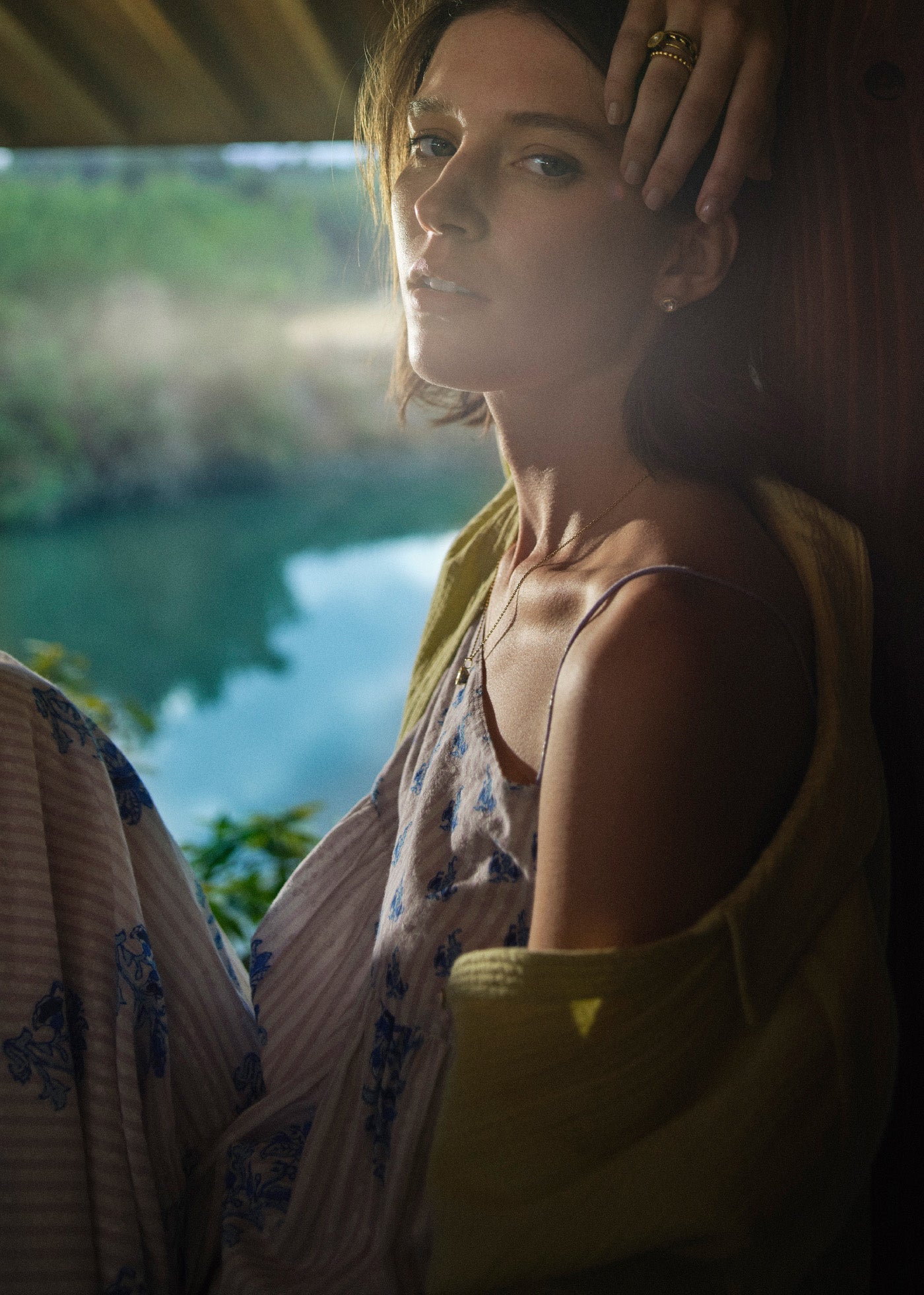 Cotton Jacquard Lily Print Cami Dress