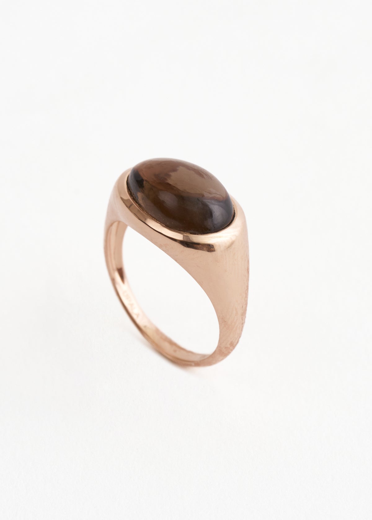 【10/28 10時発売】Jaipur Rose Cabochon Signet Ring Smoky Quartz