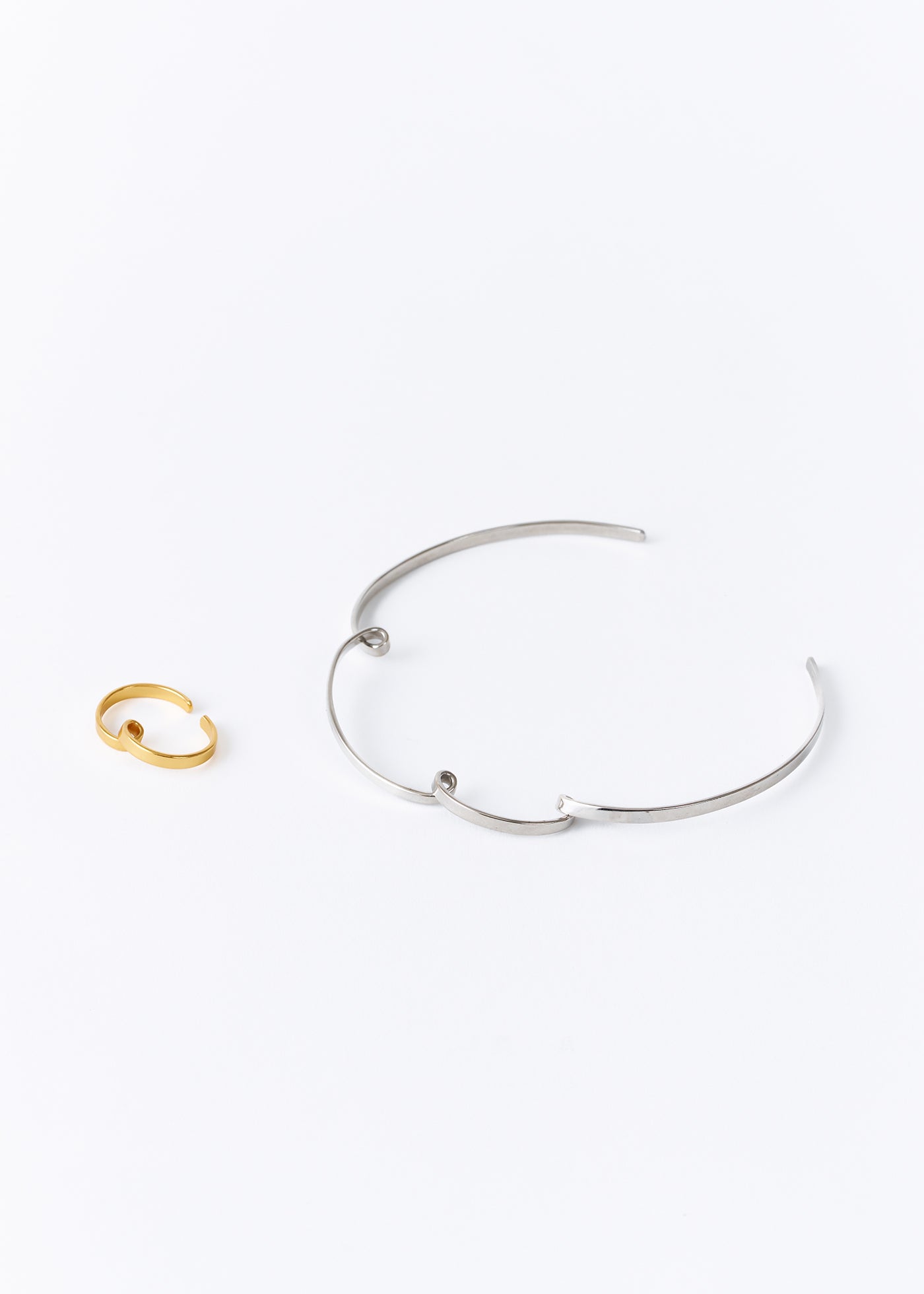 【5/21 10時発売】ドレスに合わせるエスプリジュエリー Silver Cloud Choker & Gold Double Finger Ring