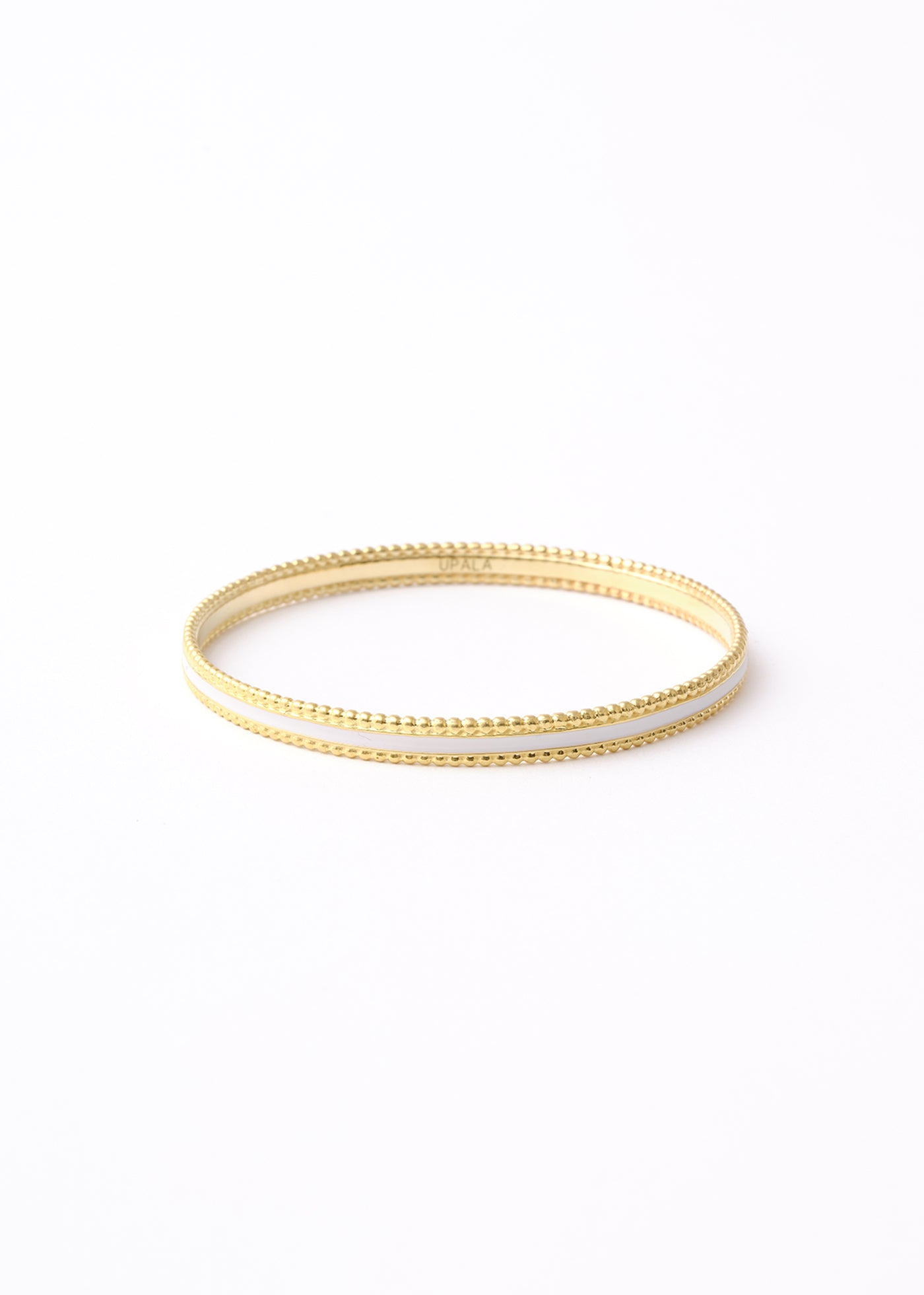 Milgrain White Enamel Bangle