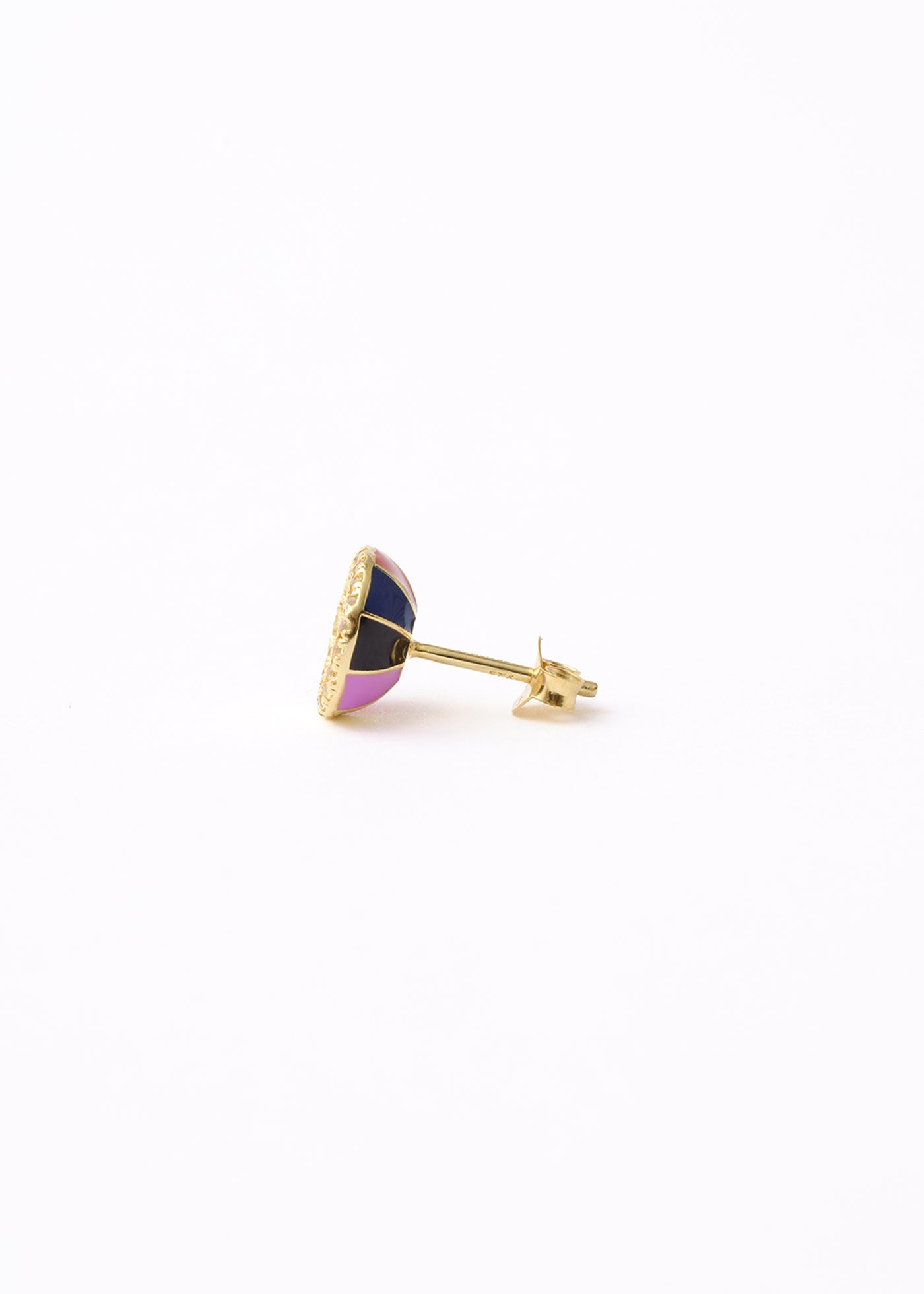 Polki Multi Color Enamel Pave Stud