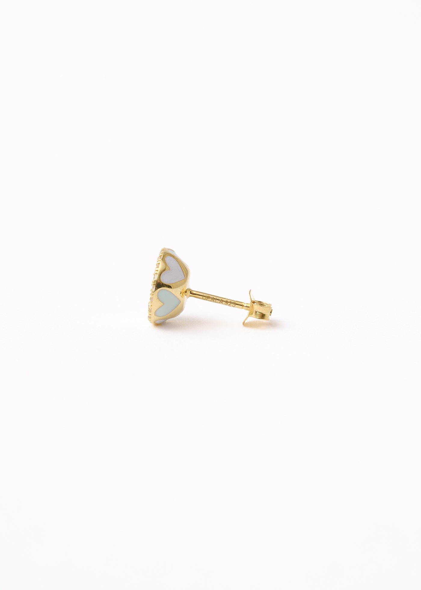 Polki Pastel Heart Enamel Pave Stud