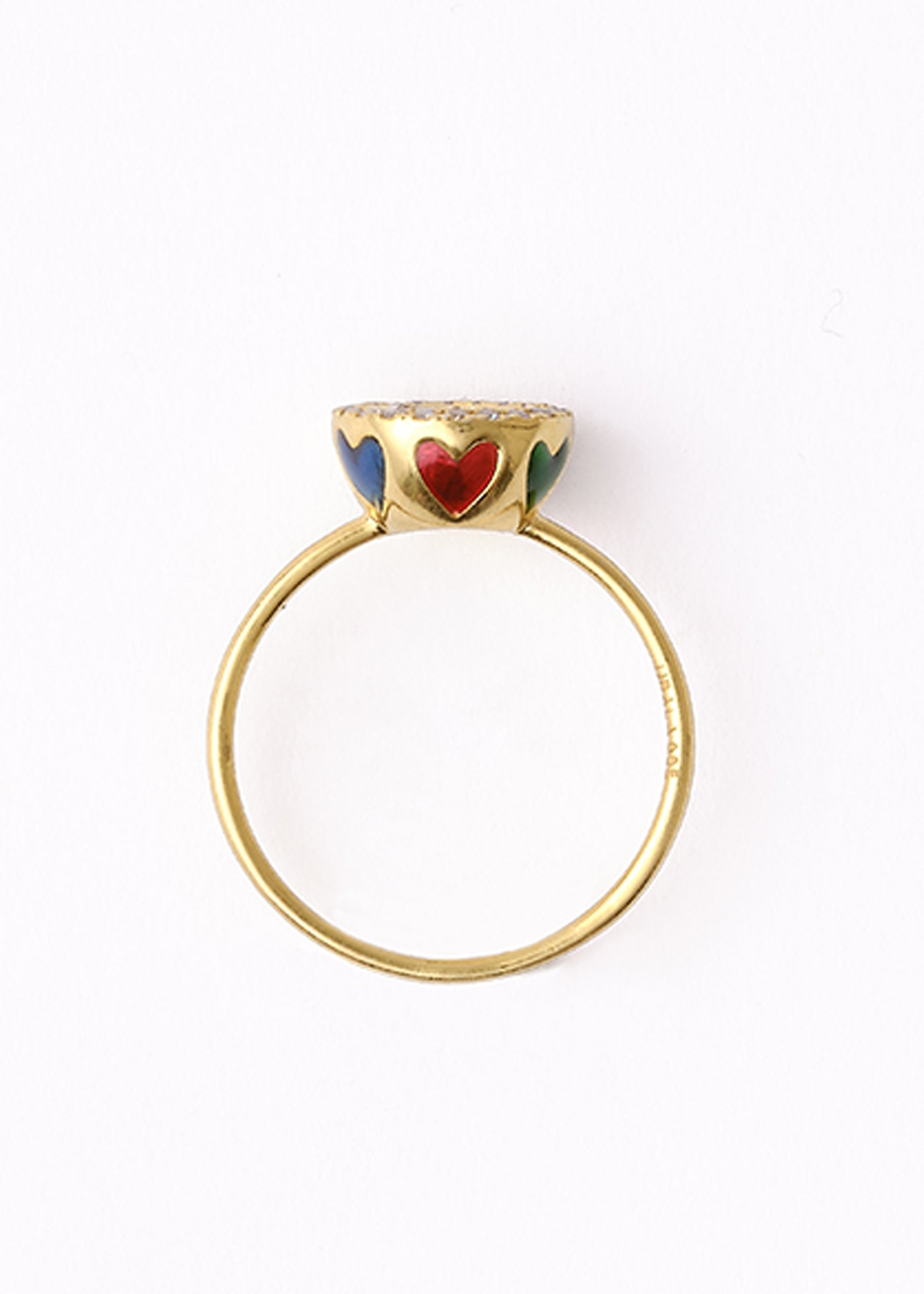 Polki Vivid Heart Enamel Pave Ring