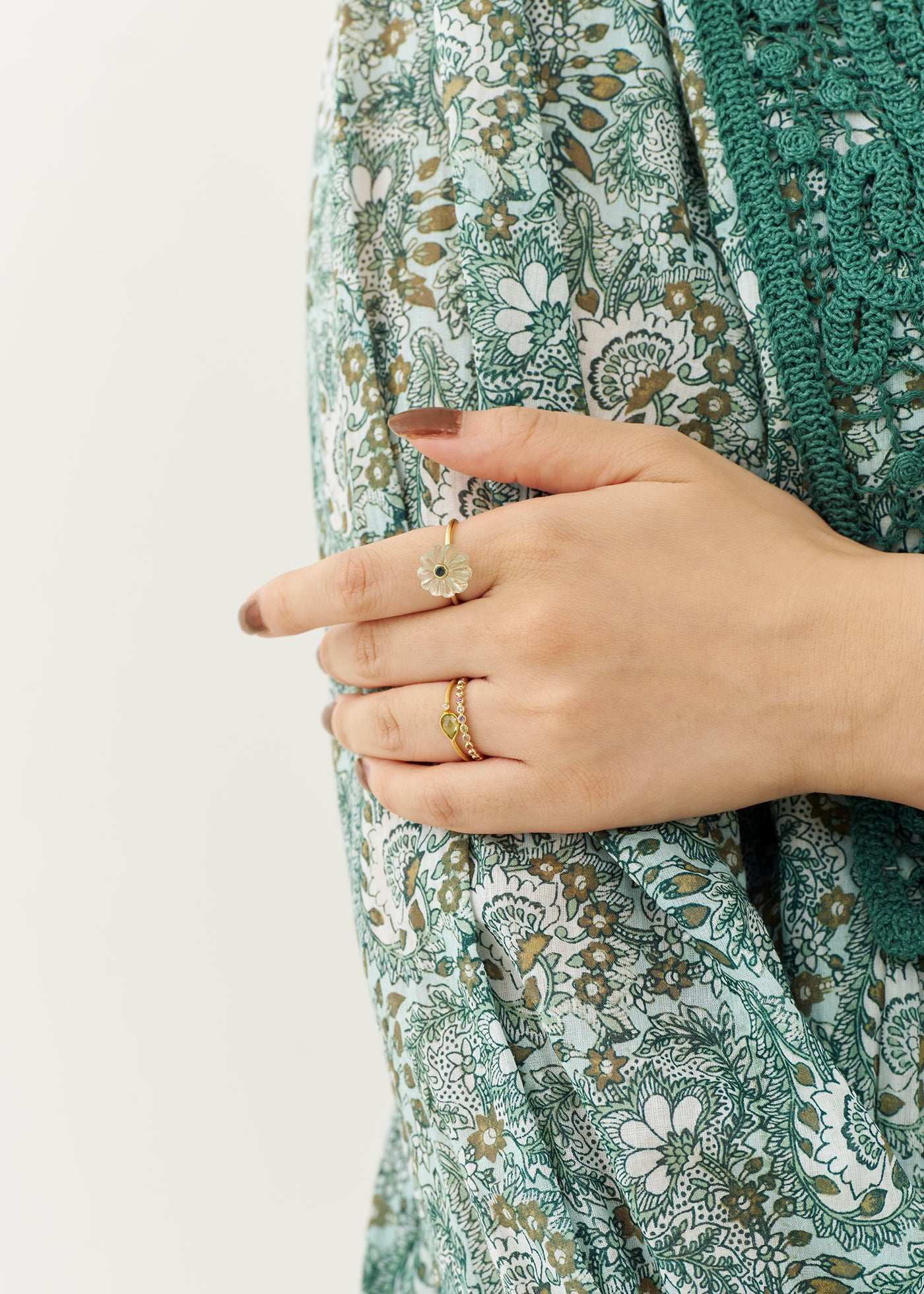 Pumpkin Ring Green Quartz | Pasand by ne Quittez pas