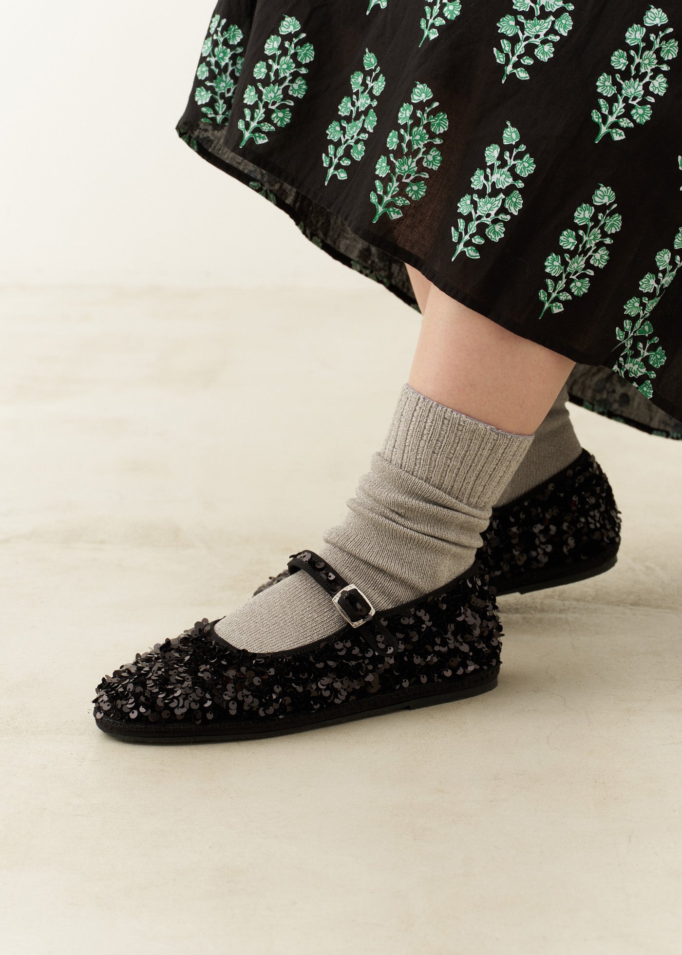 Sciuscia Shoes Maryjane メッシュパンプス フラット 黒 Sciuscia Shoes Maryjane メッシュパンプス フラット 黒