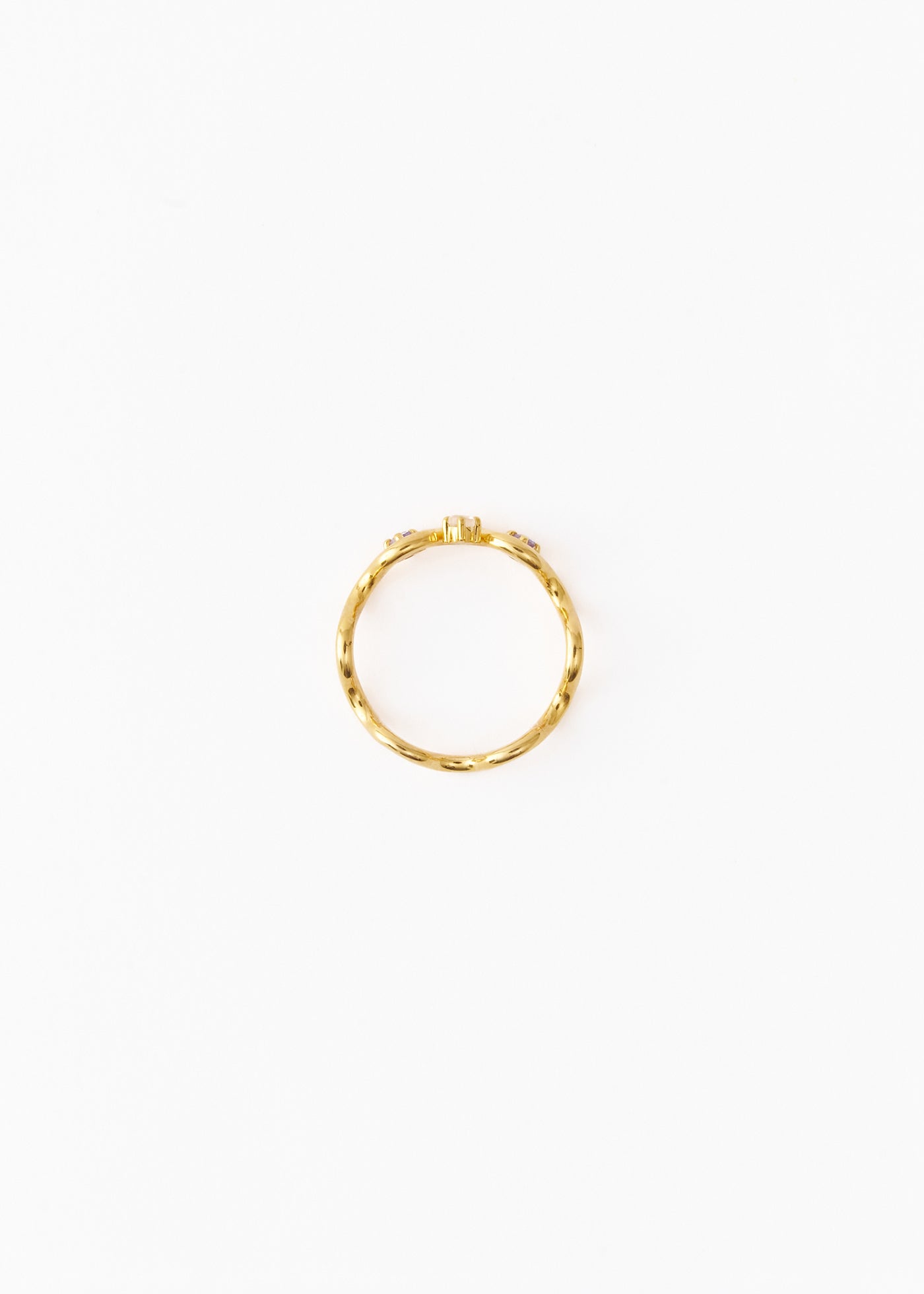 Celestial Crescent Clouds Ring Tanzanite