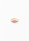 Rubellite Tourmaline Stone and Gold Bead Ring