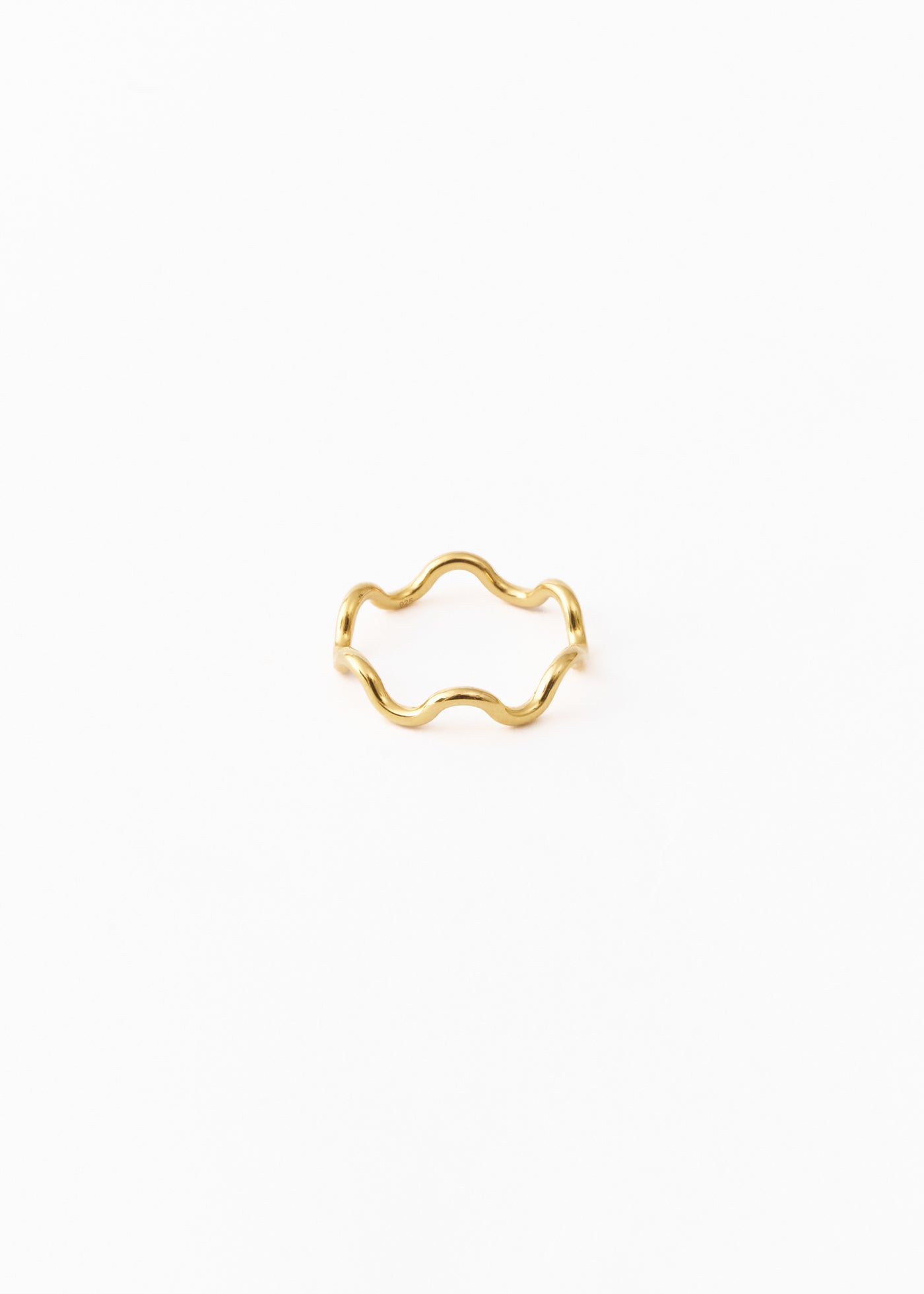 Celestial Crescent Clouds Ring Gold