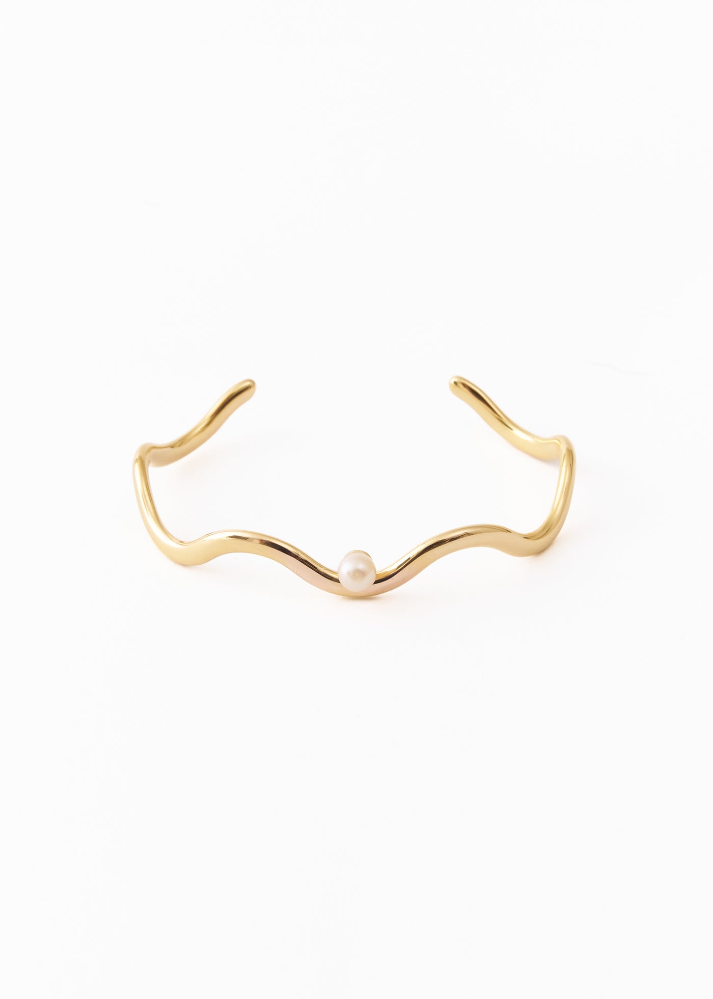 Celestial Crescent Clouds Bangle Pearl