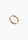 Pink Tourmaline Amethyst Slice Stone Eternity Ring