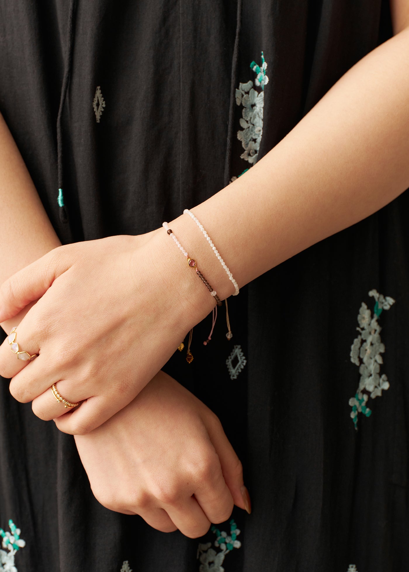 Chandra Beads Bracelet Pink Trourmaline