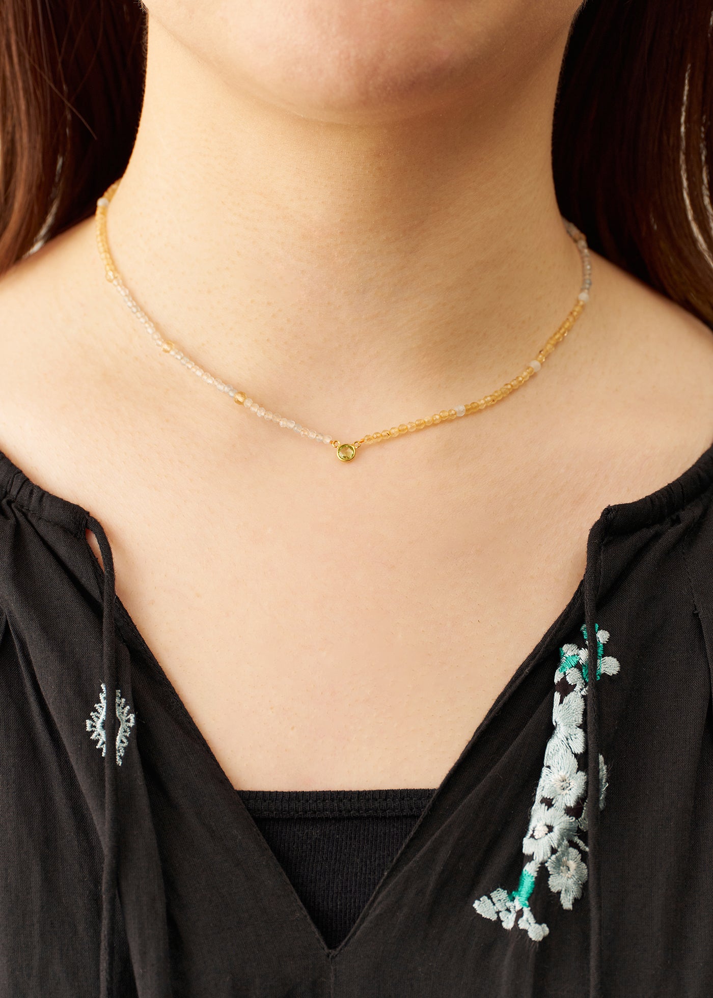 Chandra Beads Necklace Peridot